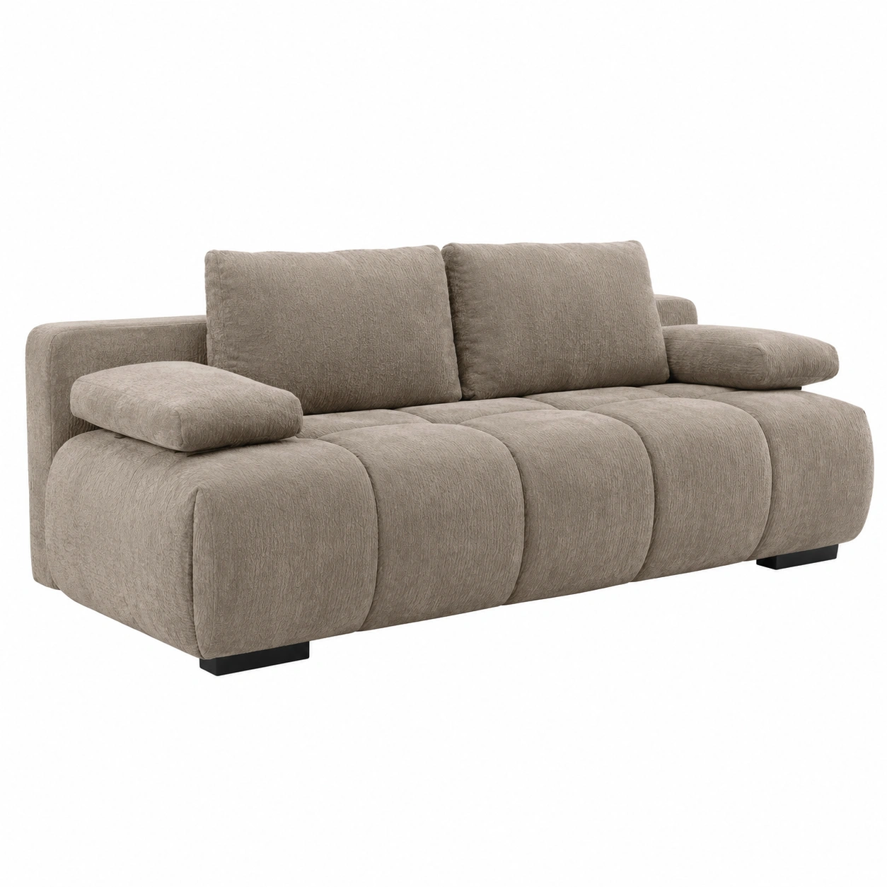 Schlafsofa 3 Sitzer Stoff Sofa mit breiten Armlehnen Modernes Design B/H/T ca 213x86x101 cm-Meubexaio