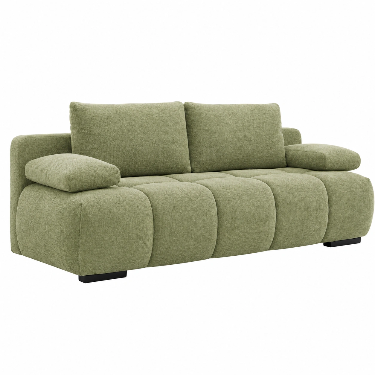 Modernes 3-Sitzer Schlafsofa mit Extra Breiten Armlehnen und Weicher Strukturstoff Bezug Greige 213x86x101 cm-Meubexaio