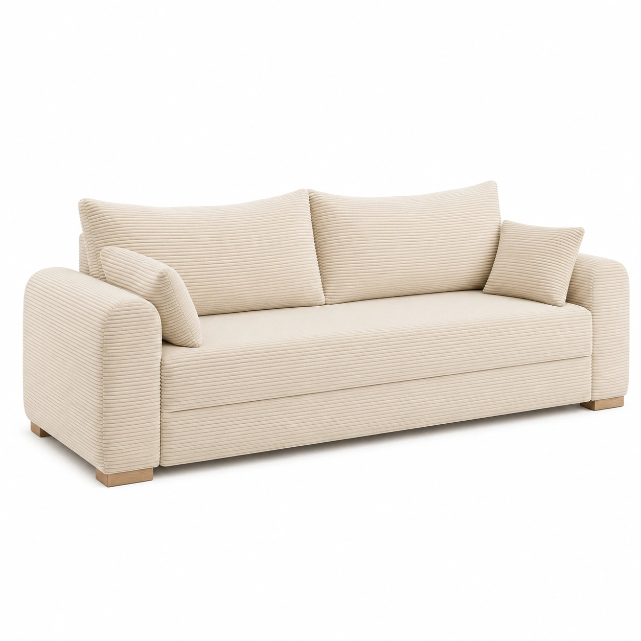 Schlafsofa Turin modern minimalistisch 3-Sitzer Cord Struktur 240x95x74 cm-Meubexaio