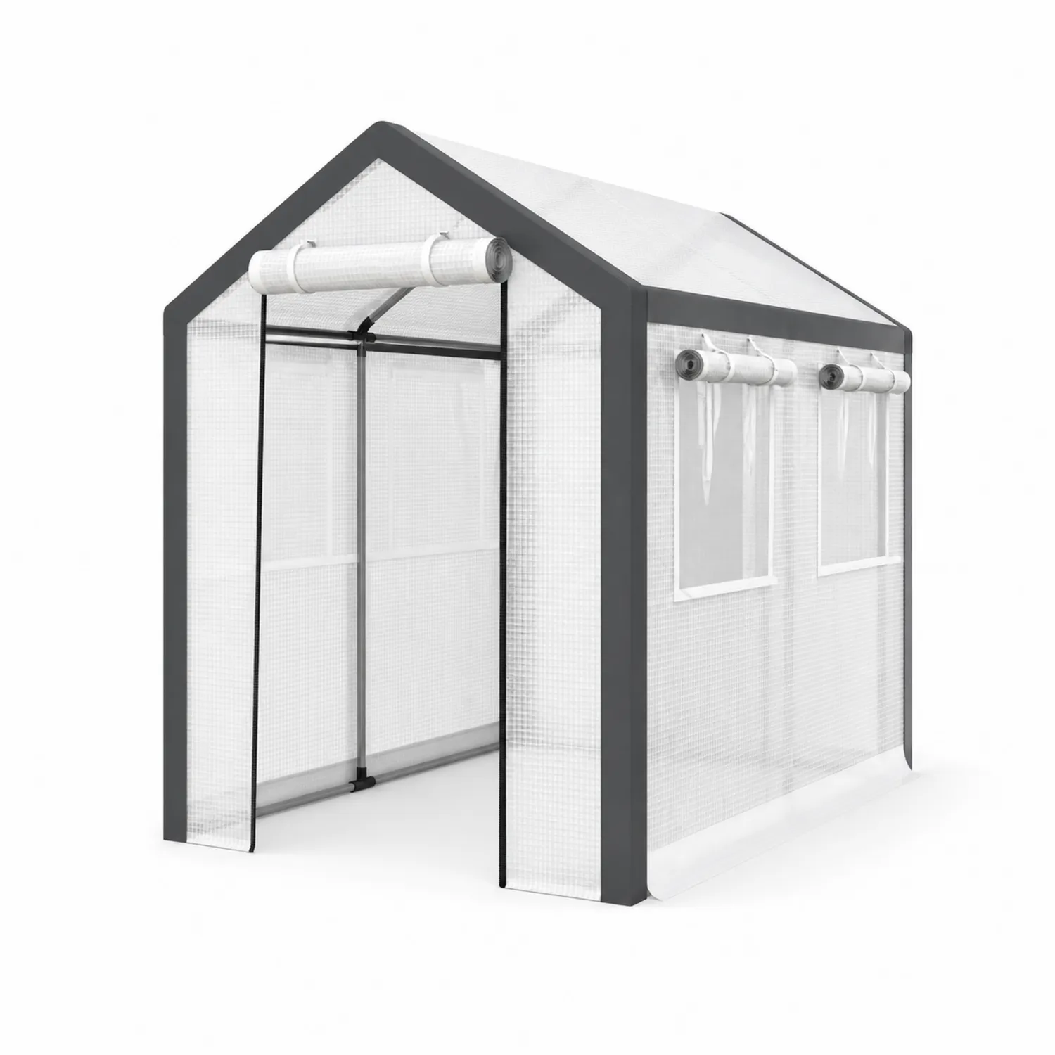 Serre de jardin en métal et PVC transparent 200x120x190 cm