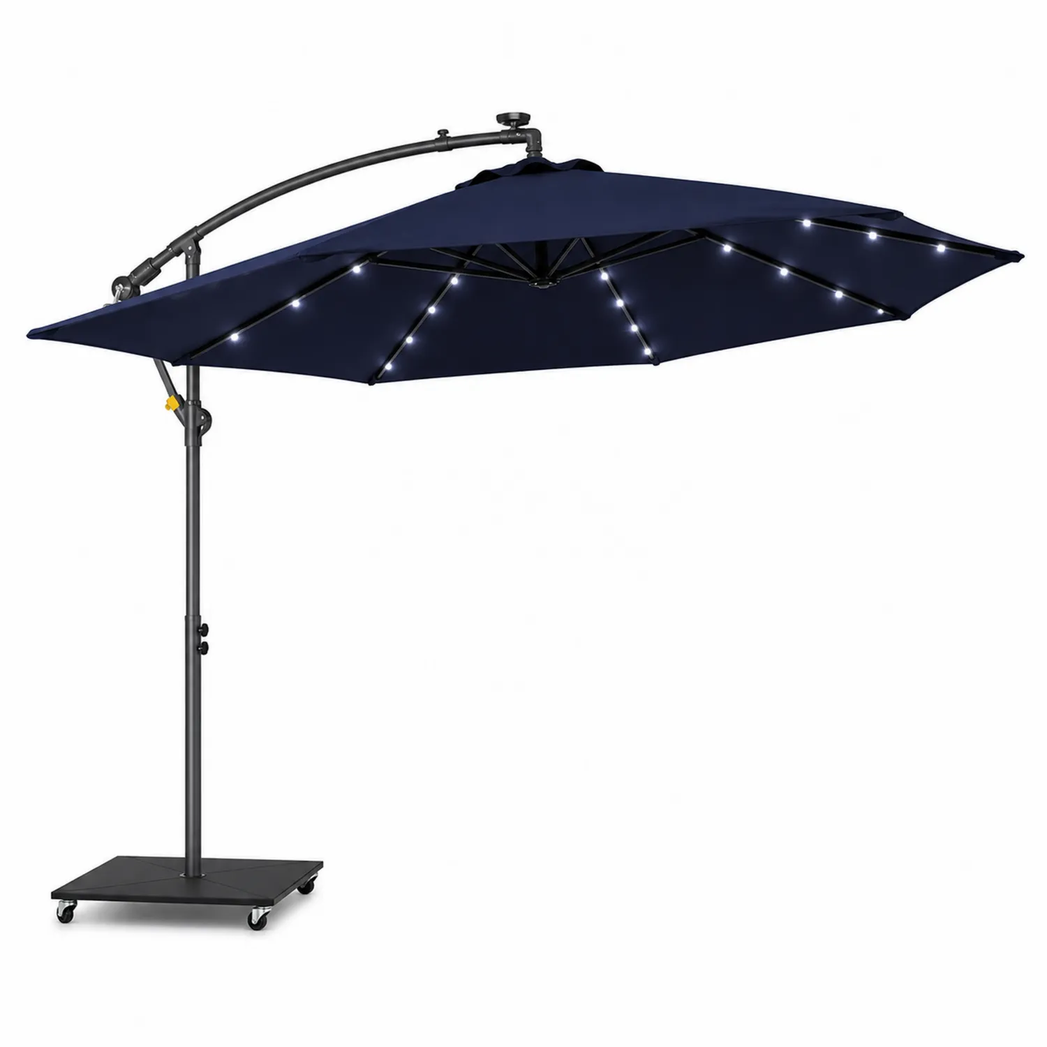 Parasol extérieur LED 3m bleu en polyester et aluminium