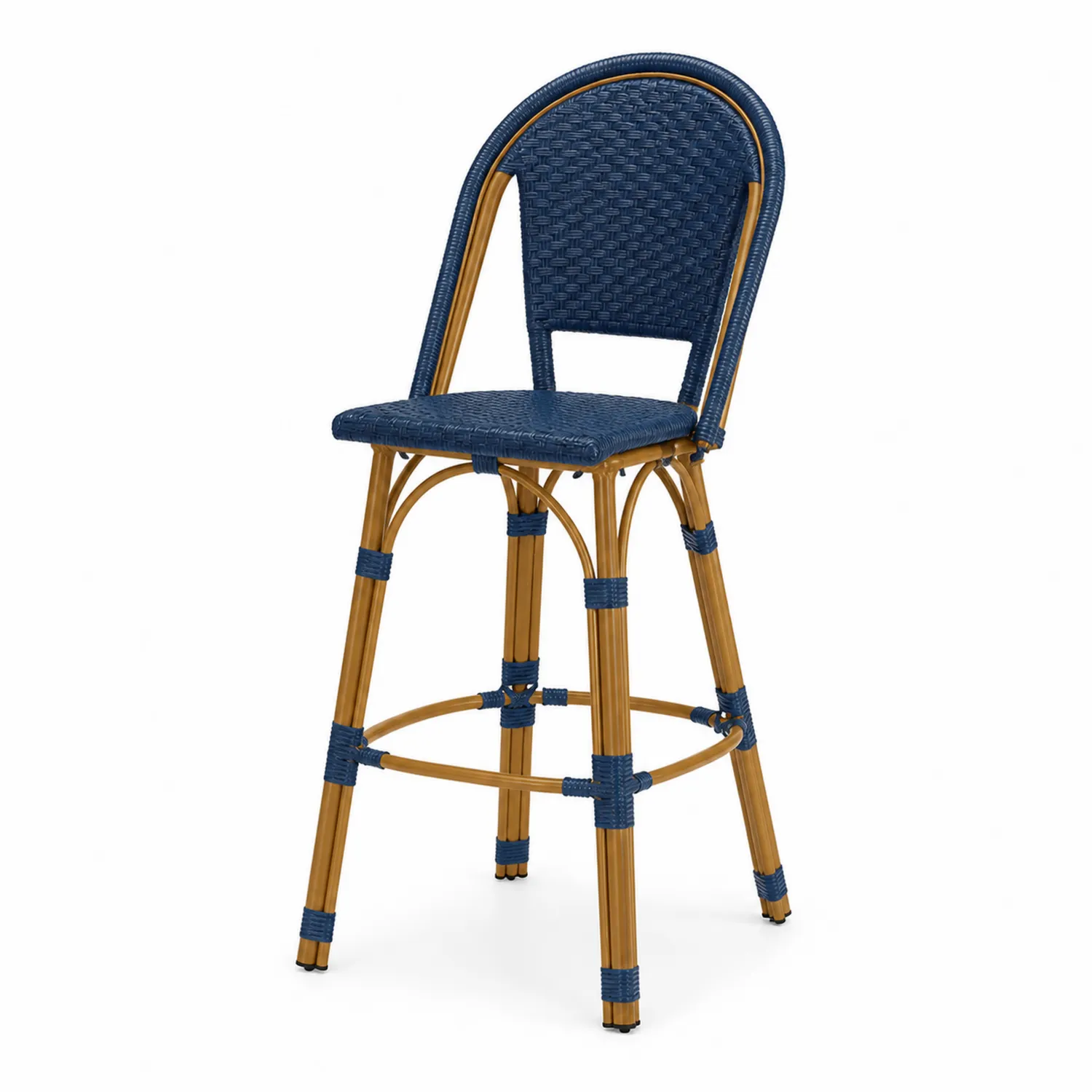 Chaise en Aluminium et Rotin Bleu