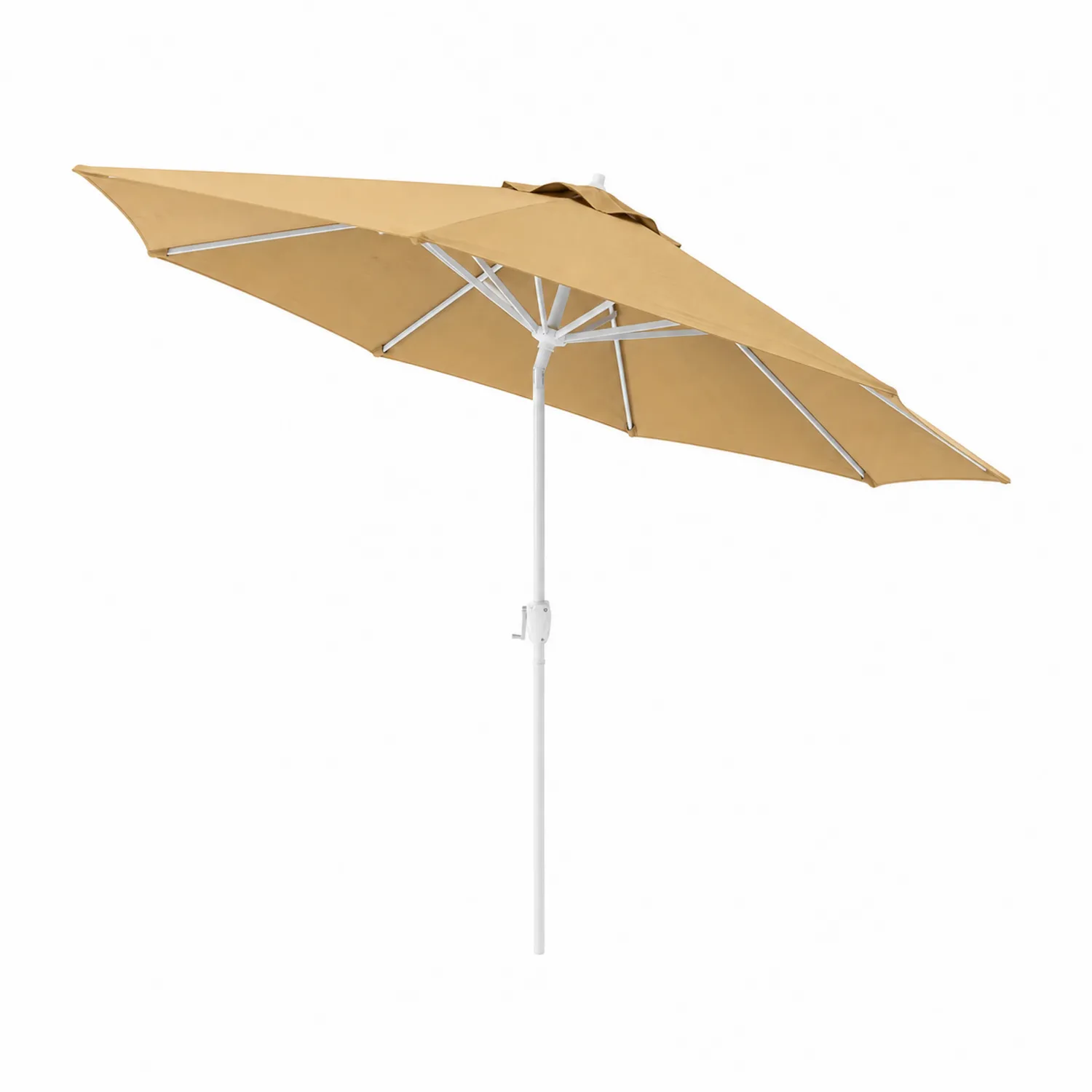 Parasol extérieur rond 300cm tissu acrylique Beige structure en aluminium