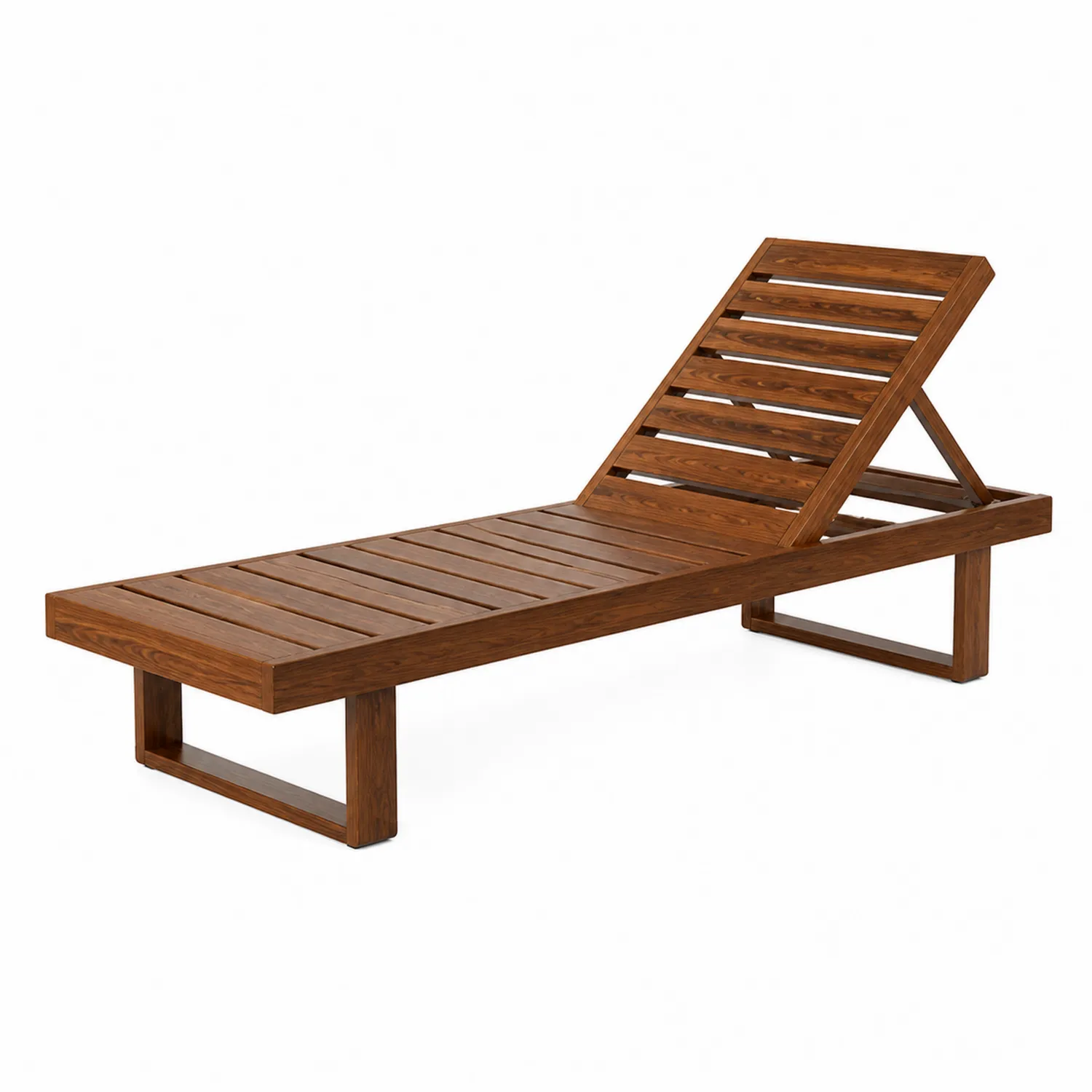 Chaise Longue en Bois Teck Réglable Brun