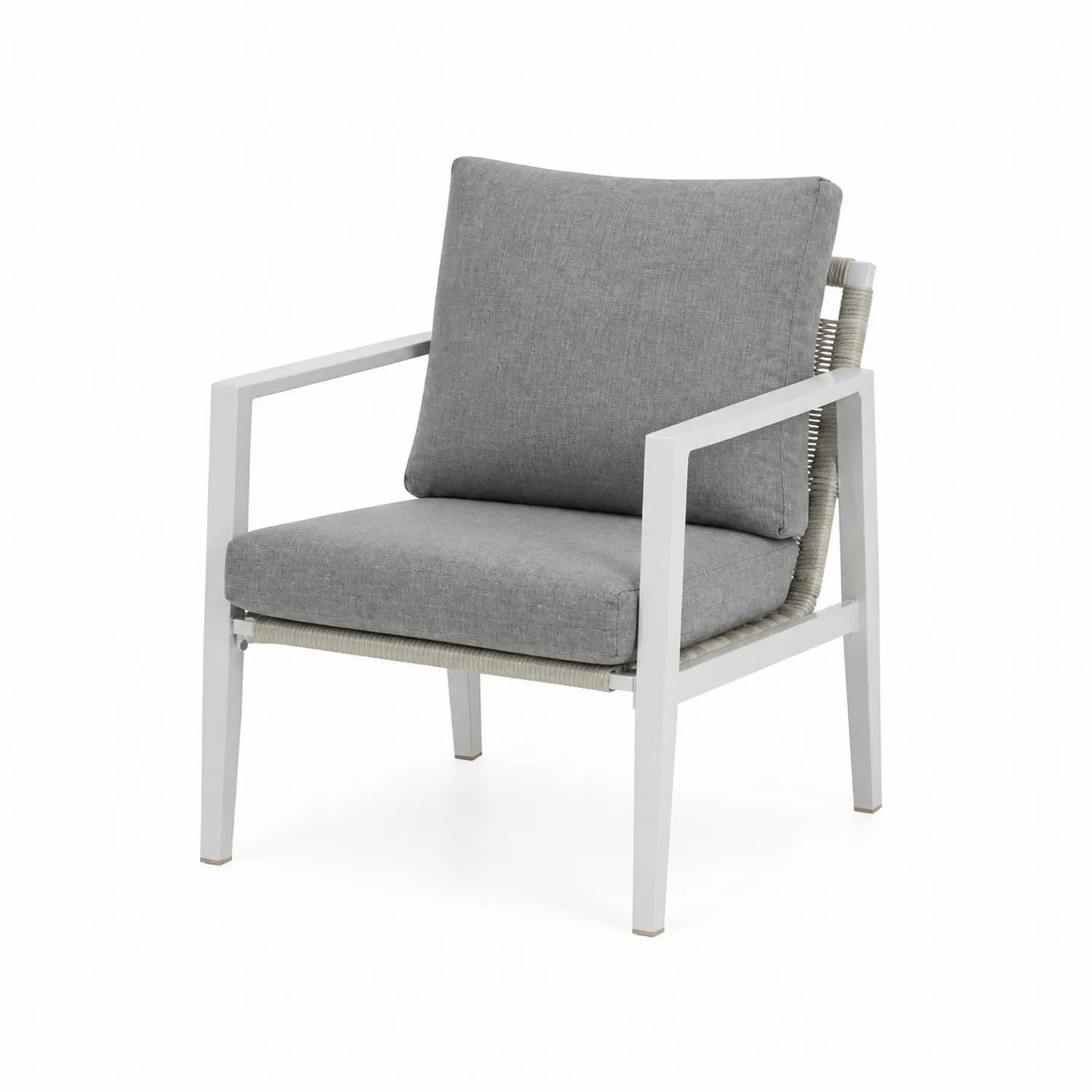 Fauteuil en aluminium et polyester gris
