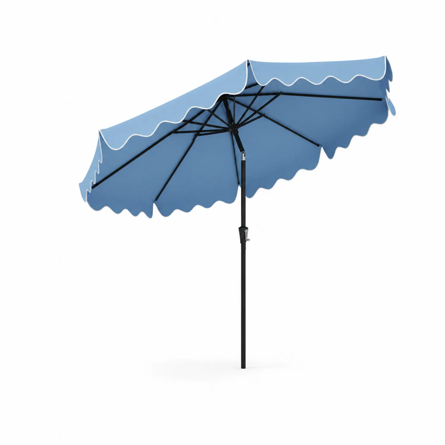 Parasol de jardin en métal et textile bleu