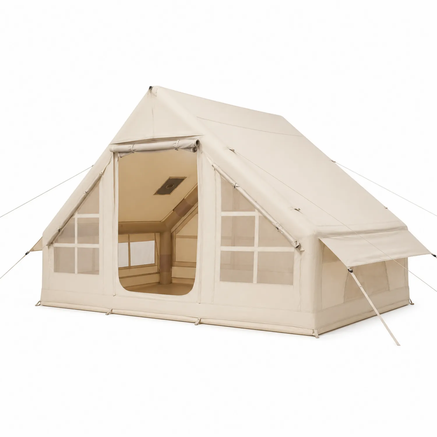 Tente en coton beige 400 cm x 300 cm x 250 cm