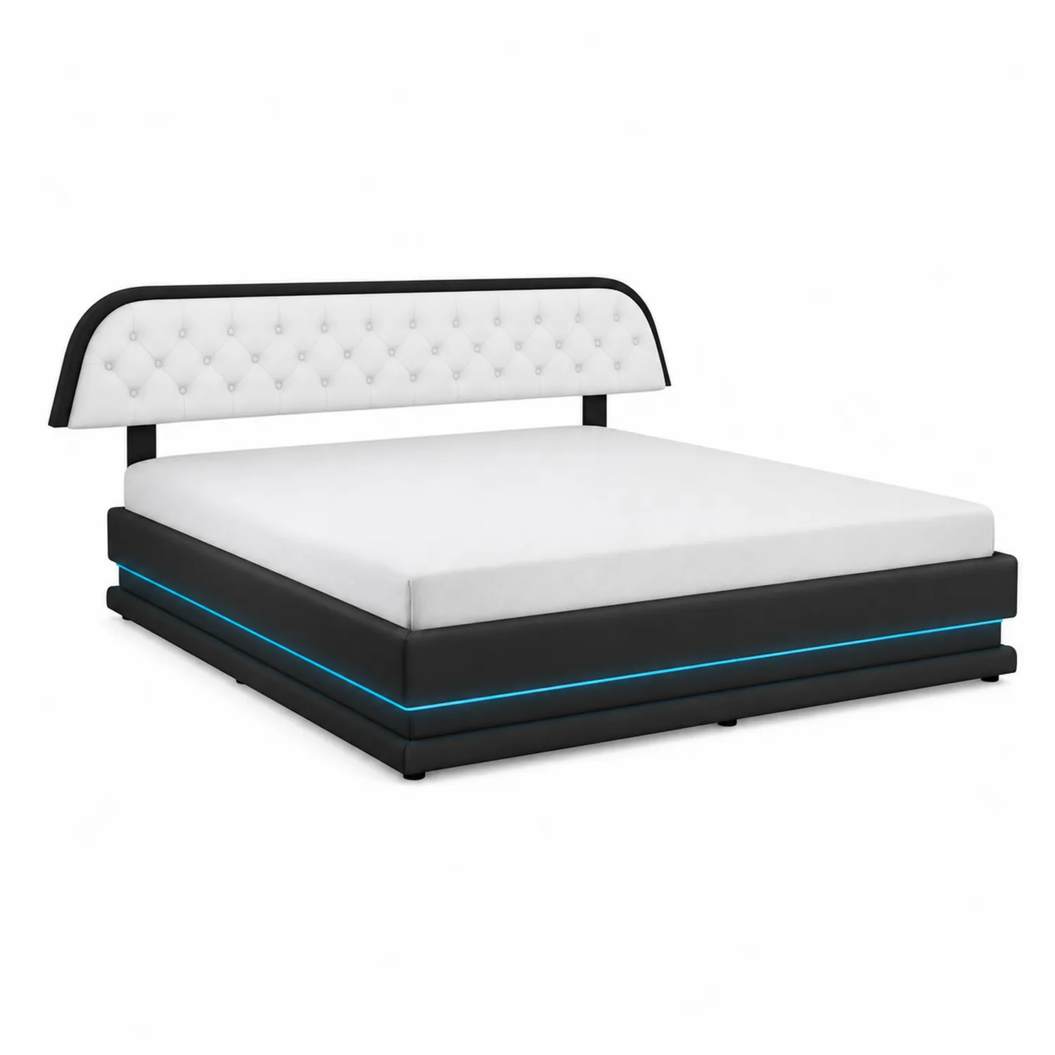 Lit double en cuir synthétique avec éclairage LED 200x160 cm
