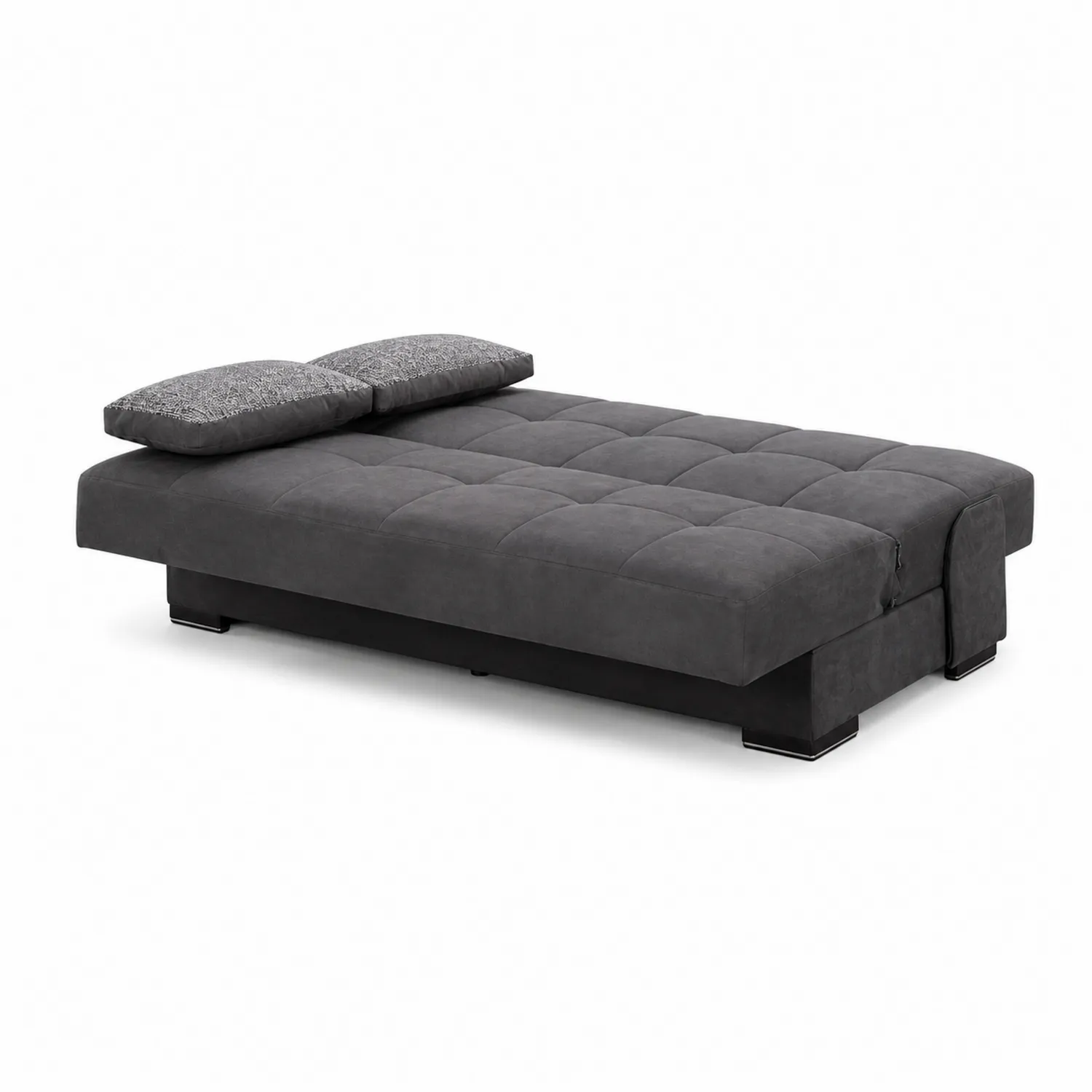 Canapé-lit en tissu gris
