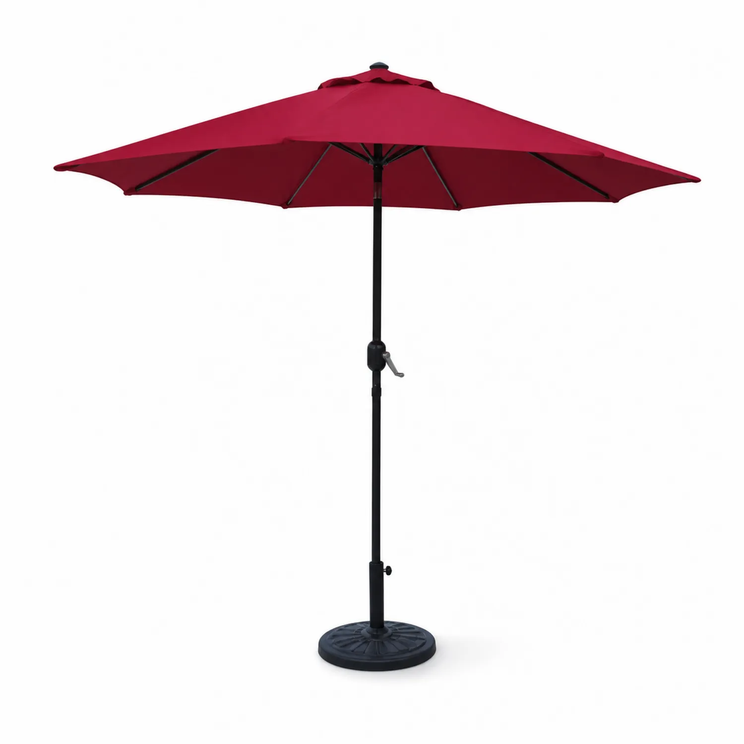 Parasol de jardin rond 300 cm aluminium et polyester rouge