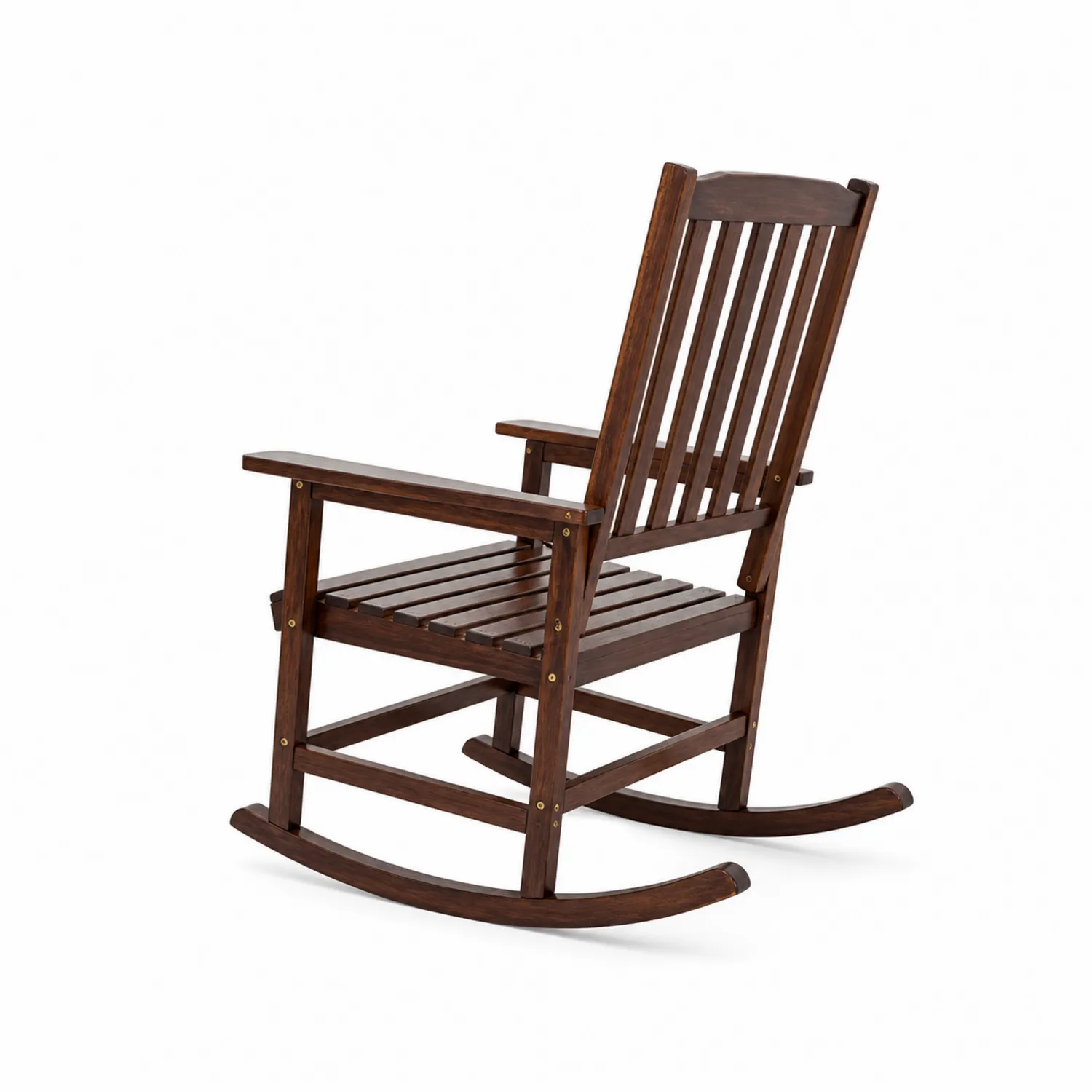 Chaise à bascule en bois massif brun