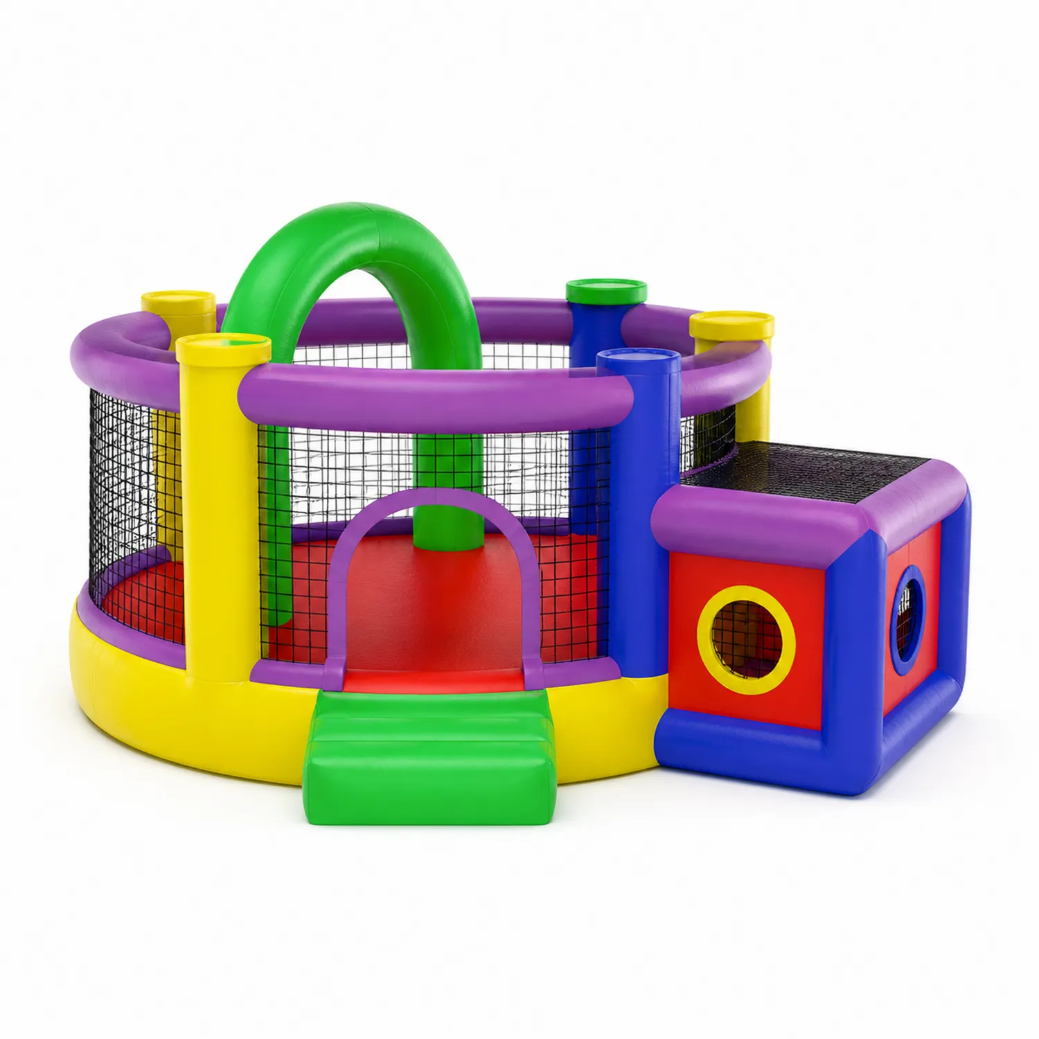Château Gonflable Rond en PVC Multicolore pour Enfants