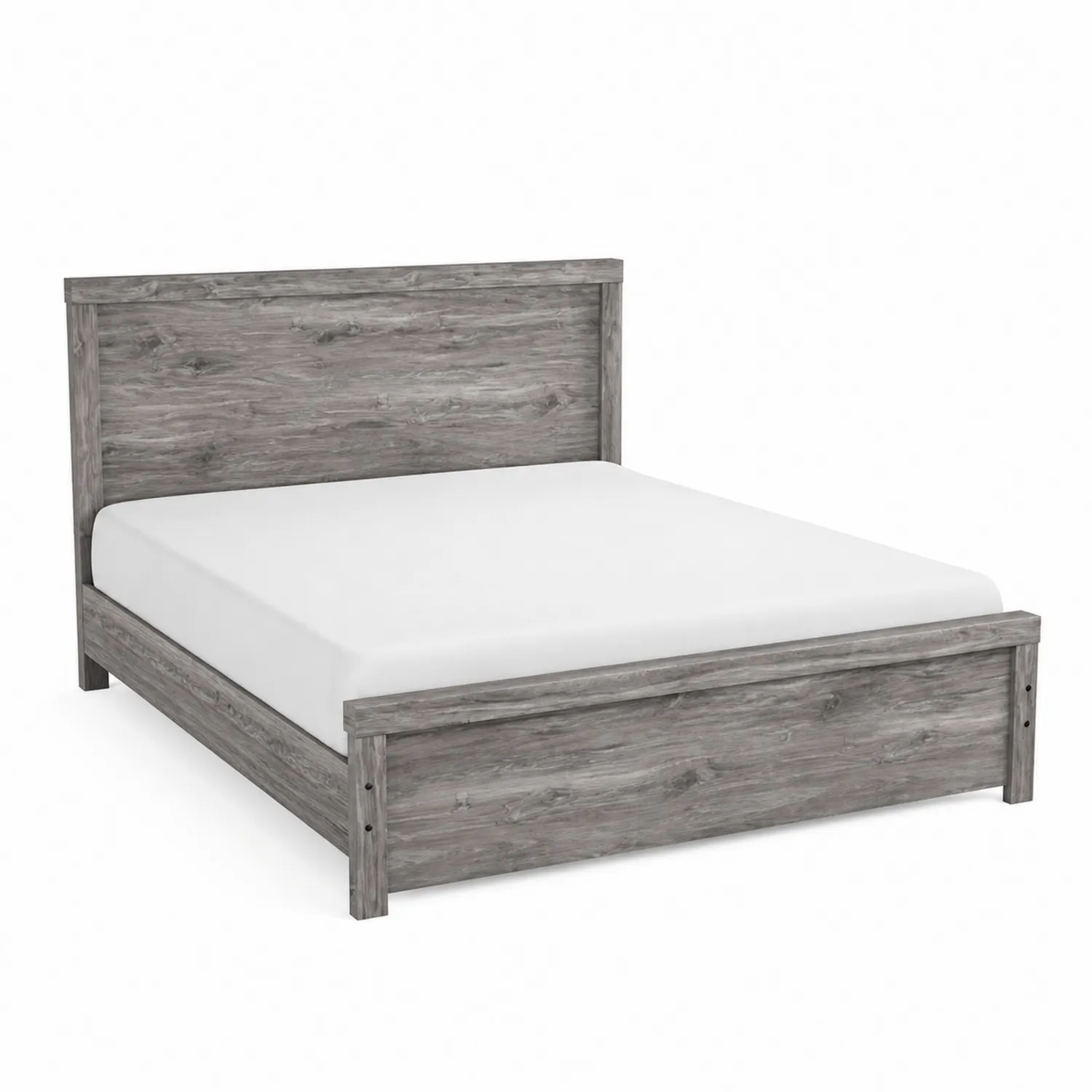 Lit double en bois de pin gris 200x160 cm
