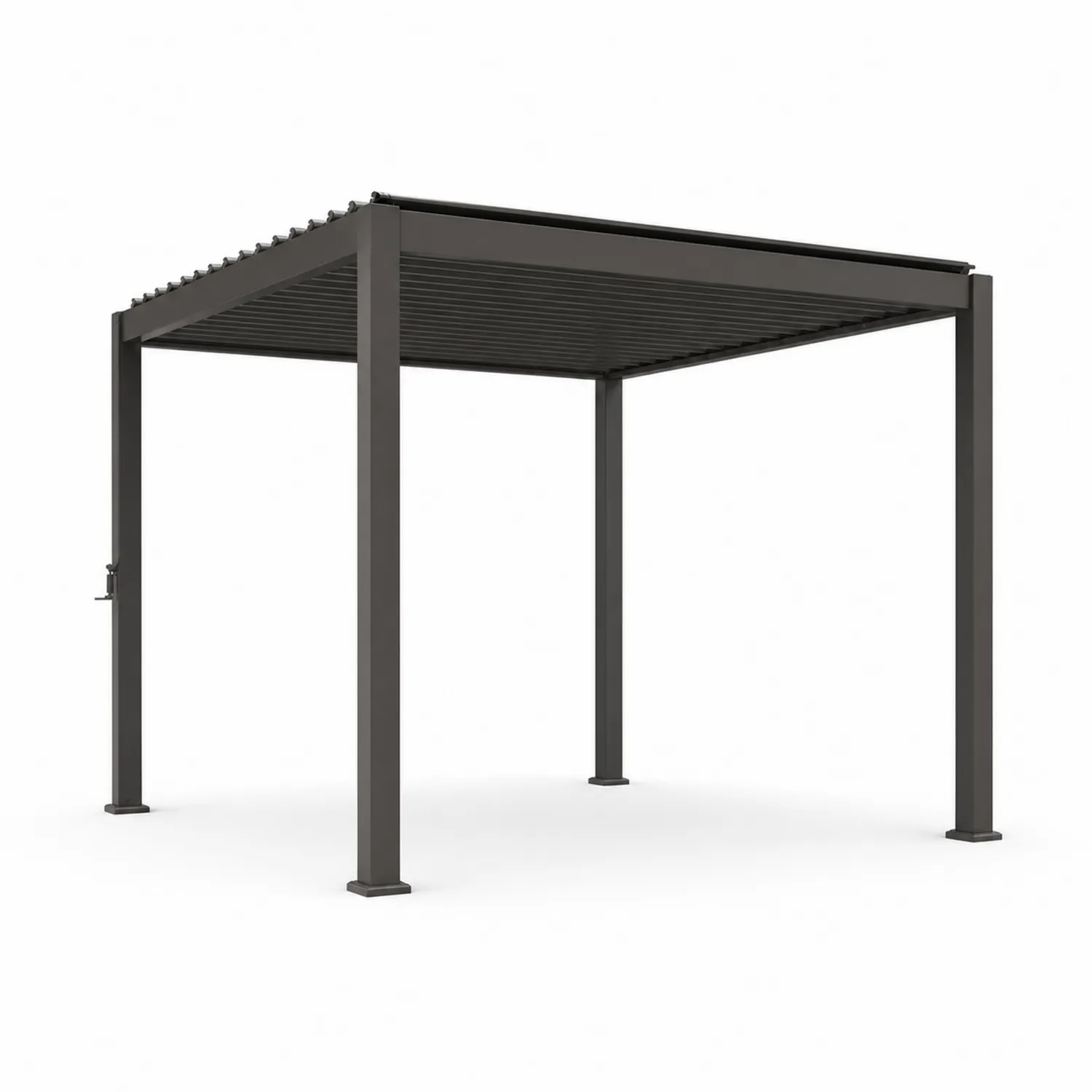 Pergola bioclimatique en aluminium gris 3x3m