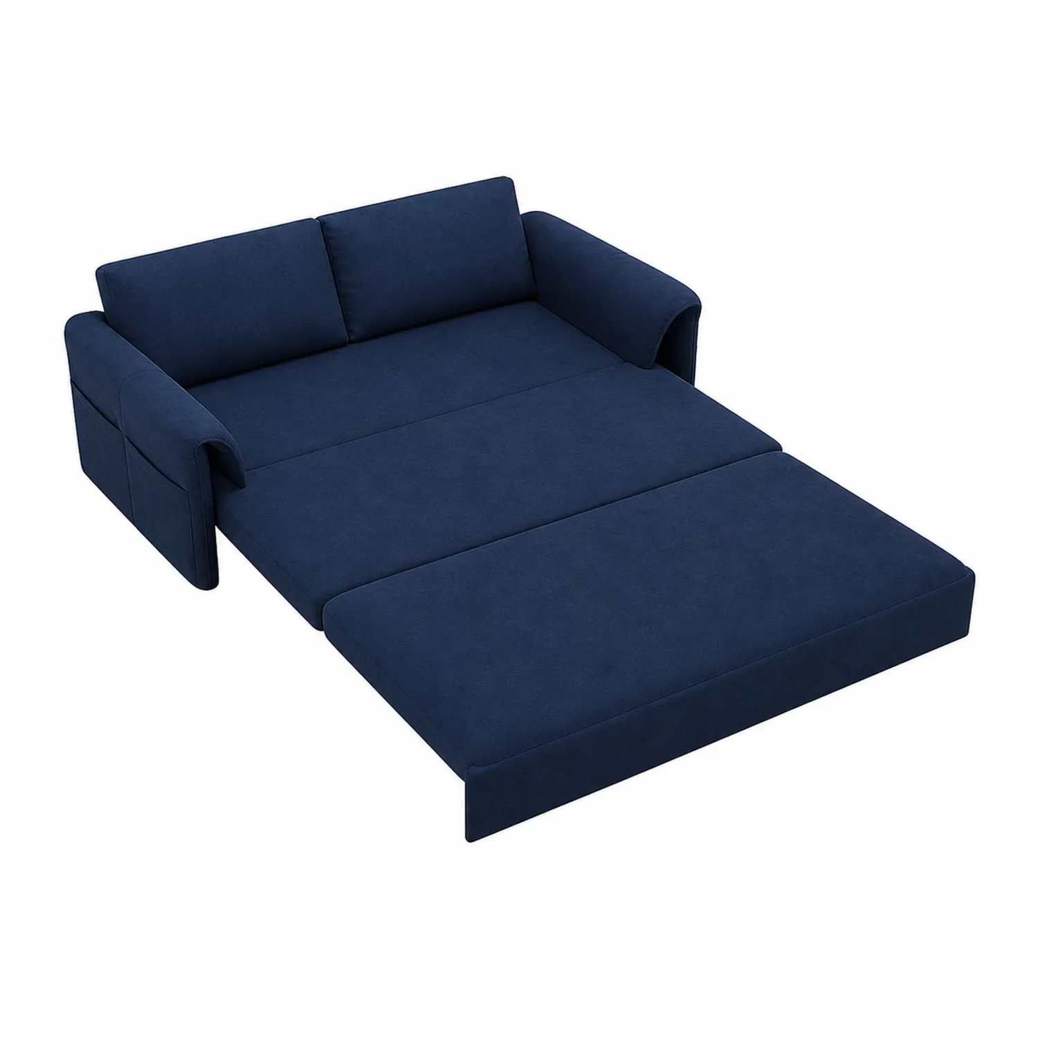 Canapé-lit en tissu bleu foncé 200x140 cm