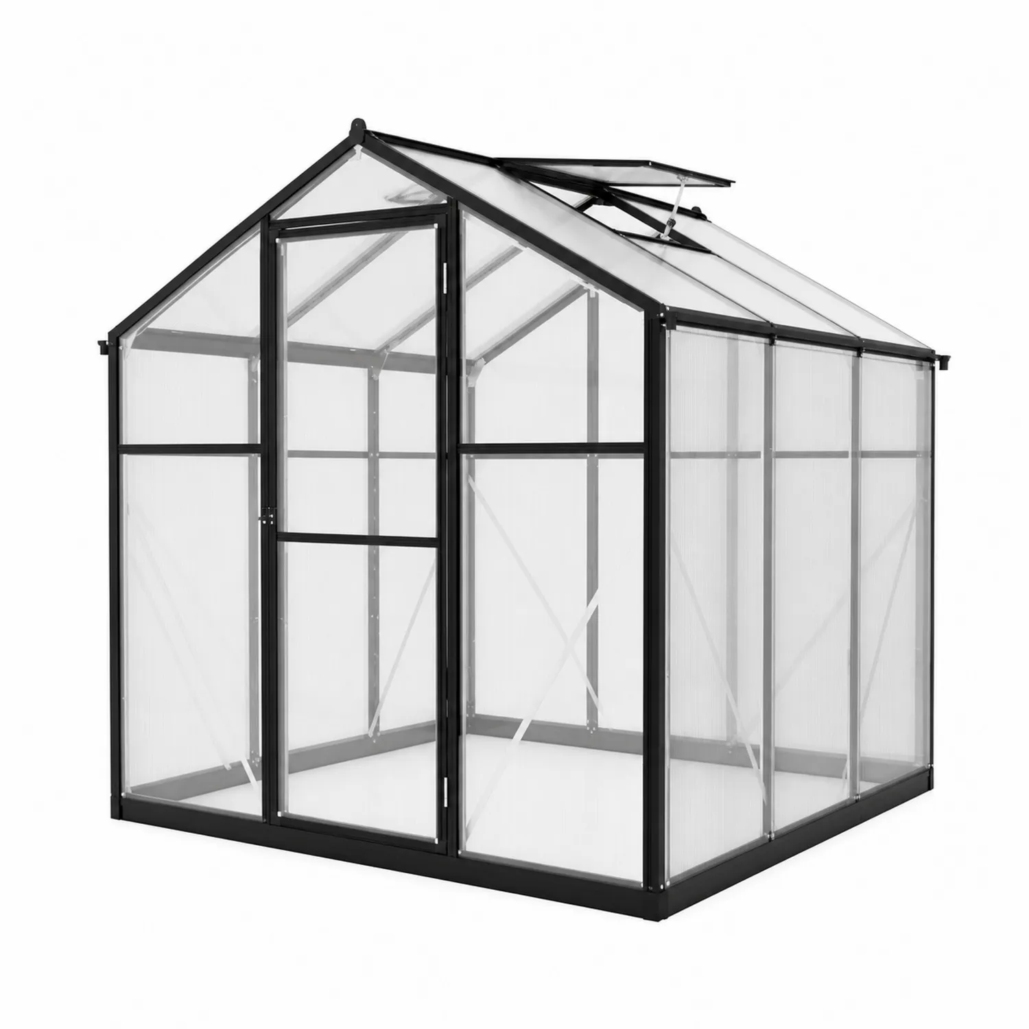 Serre en aluminium et panneaux de polycarbonate 4 mm 190x190x195 cm