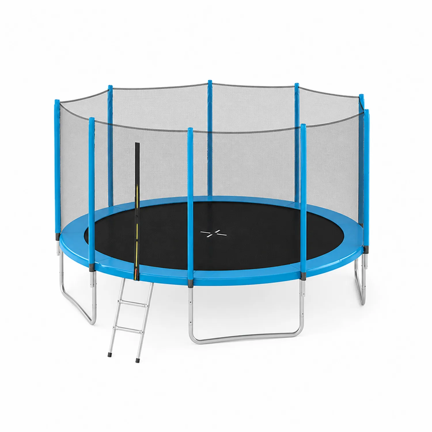 Trampoline rond avec filet de sécurité en acier bleu 3 m