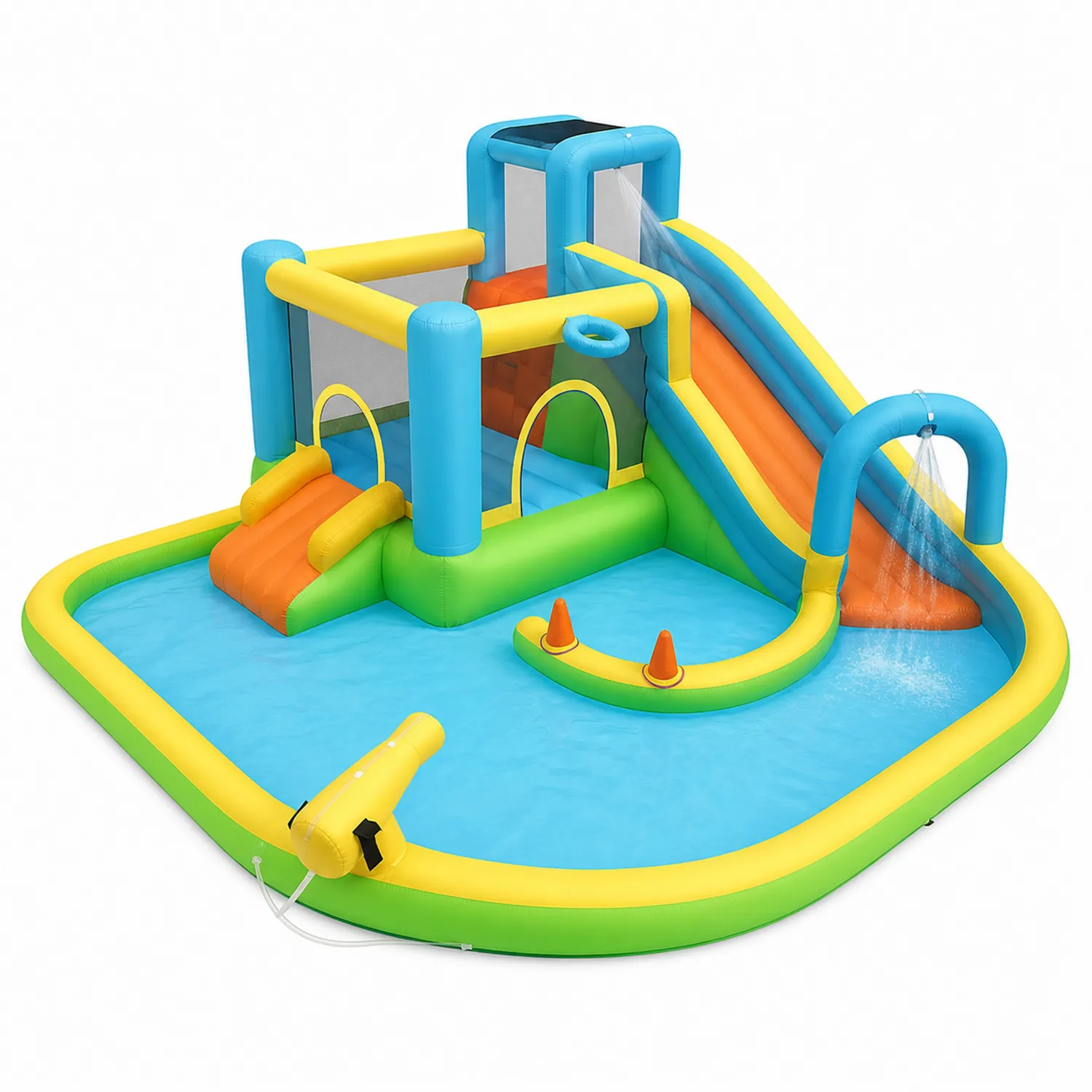 Structure Gonflable Aire de Jeux Aquatique PVC Multicolore