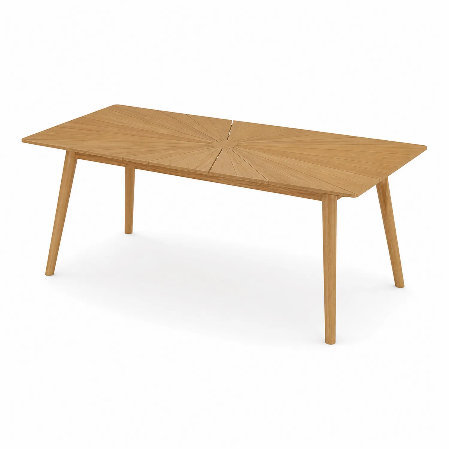 Table de jardin rectangulaire en bois, 180x90 cm