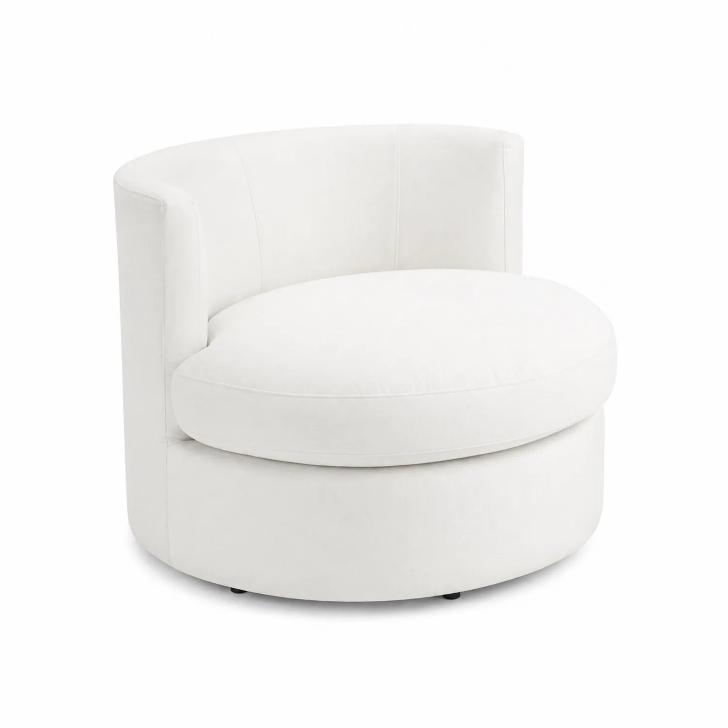 Fauteuil demi-circulaire en tissu blanc