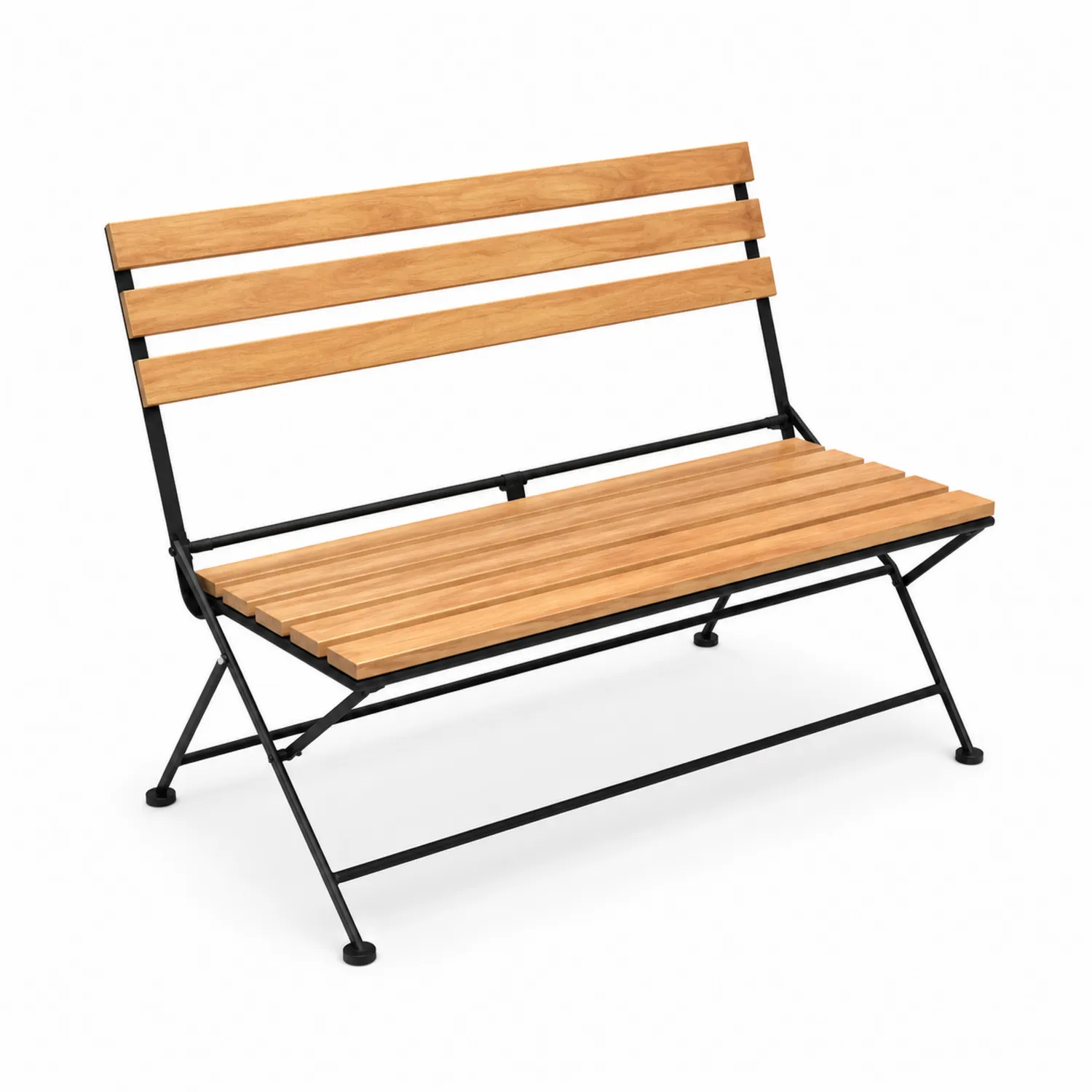 Banc pliant en bois et métal 120 cm