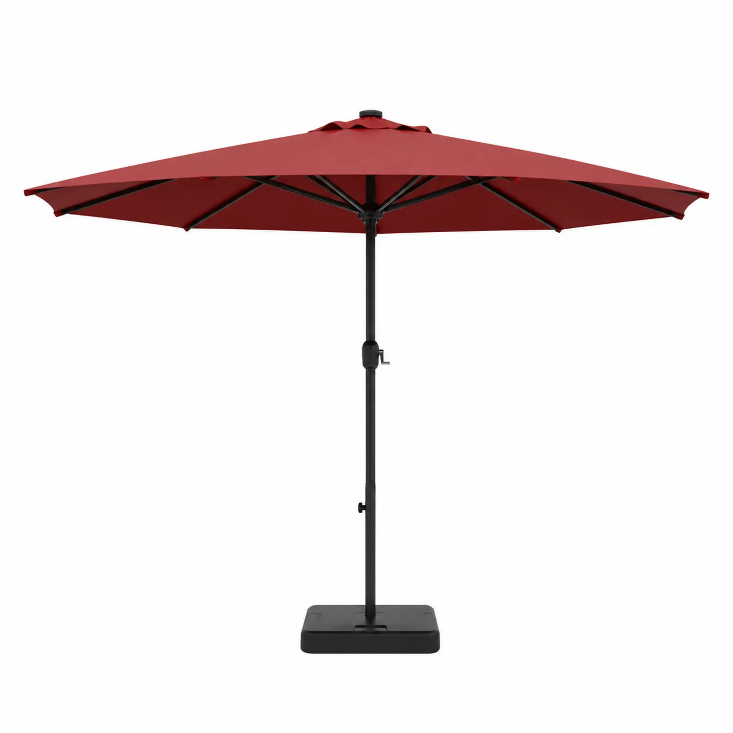 Parasol rond en aluminium et polyester Rouge 3m