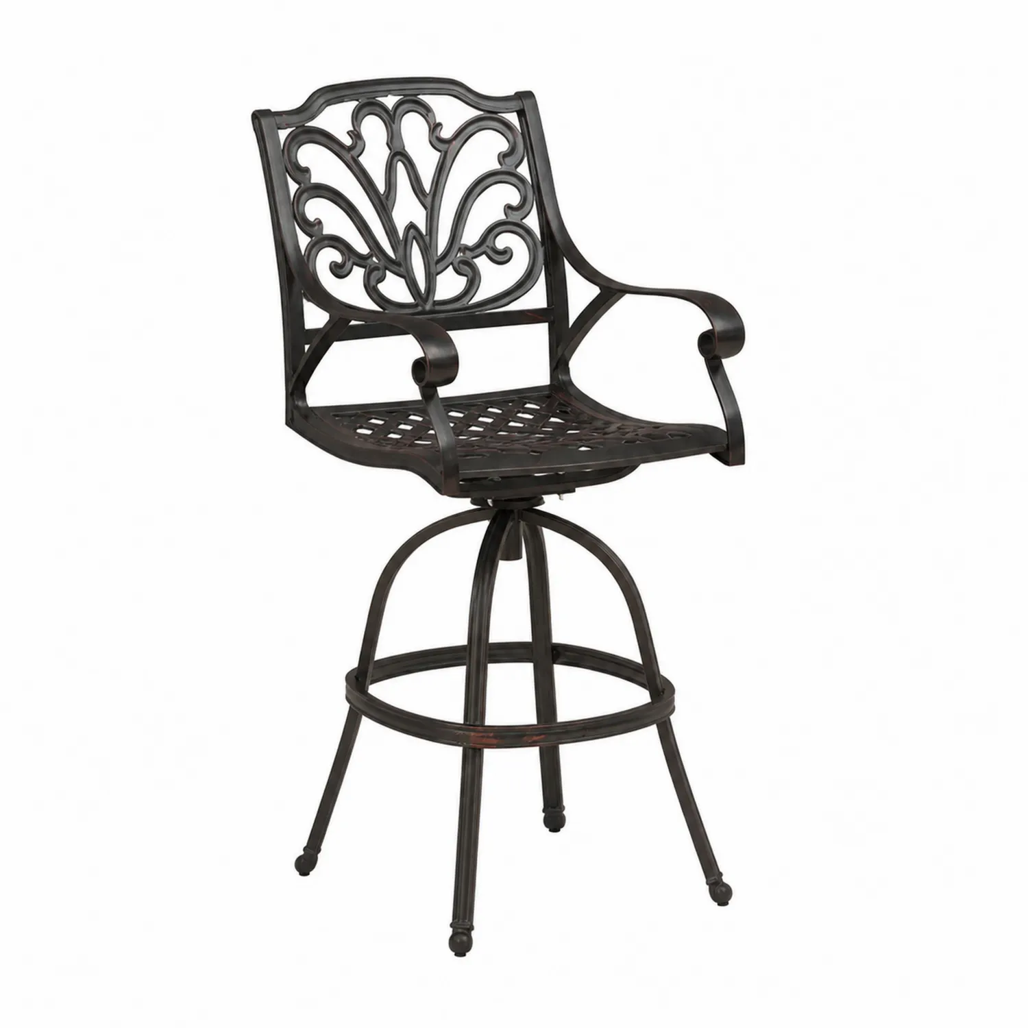 Chaise Haute Pivotante en Aluminium Brun Foncé