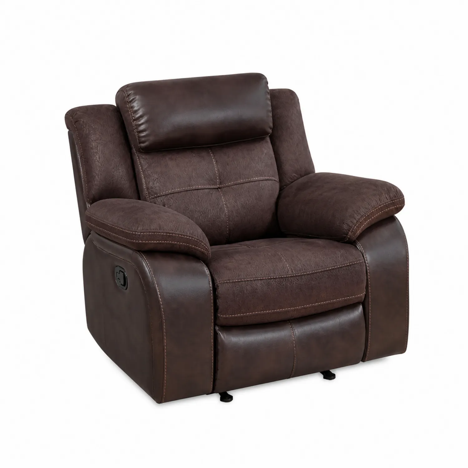 Fauteuil inclinable en cuir synthétique brun