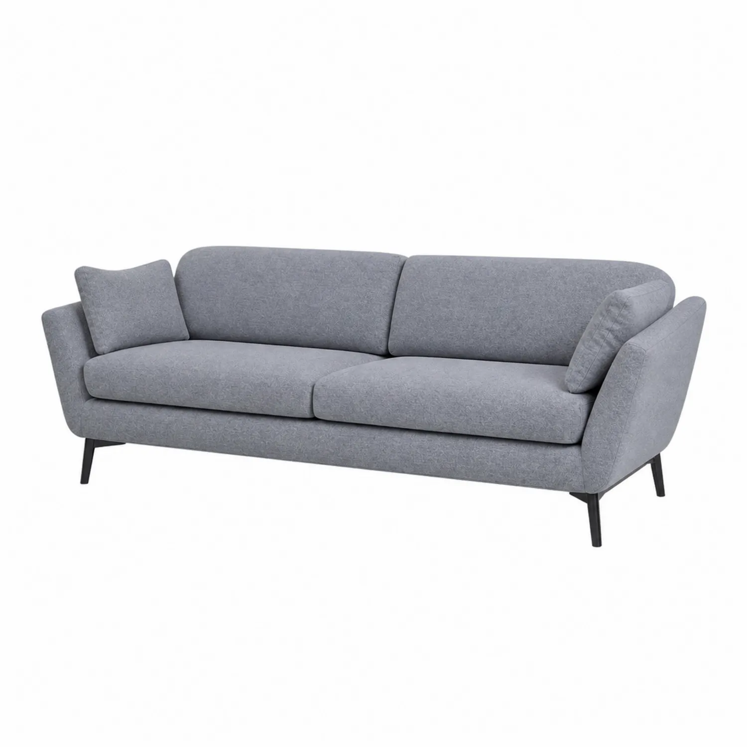 Canapé 3 places en tissu gris avec pieds en métal