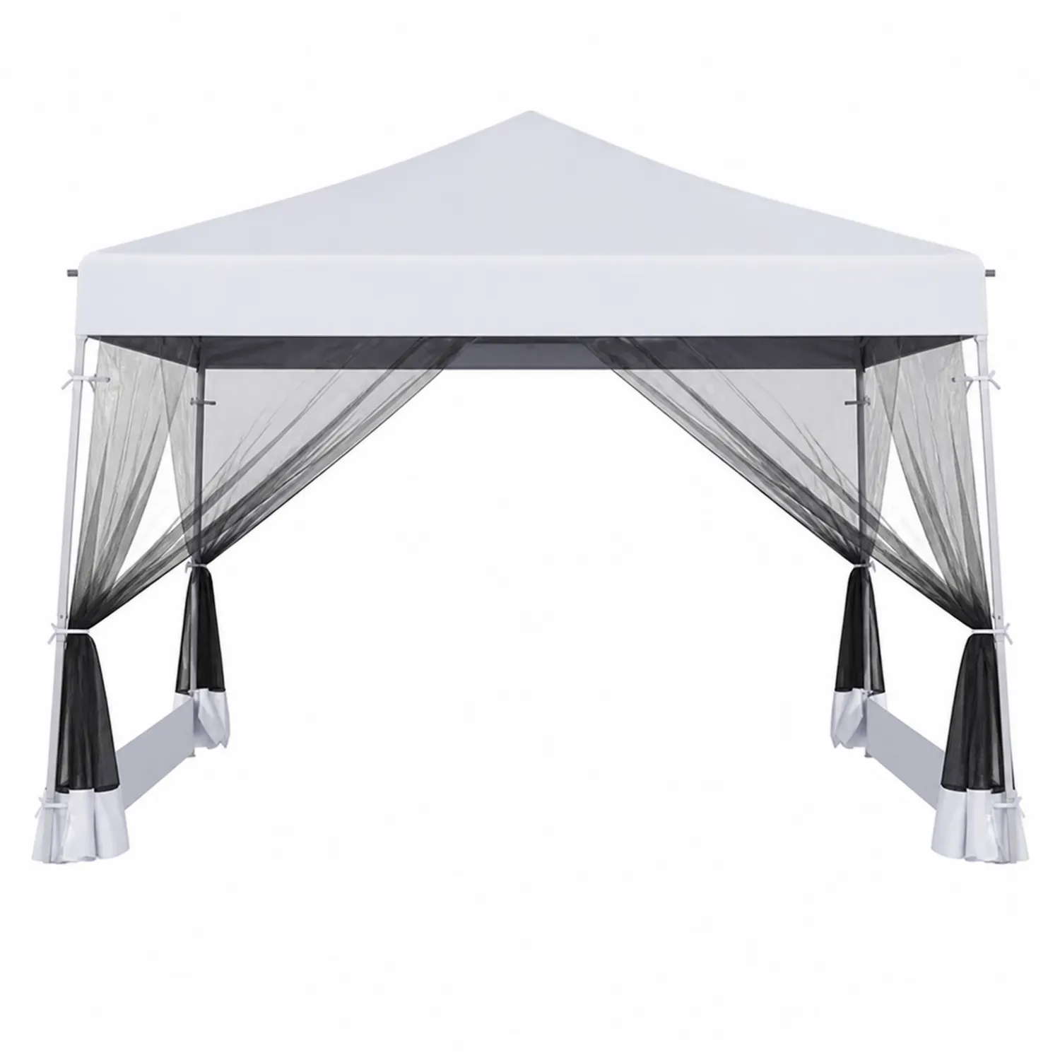 Tonnelle de jardin en acier blanc et noir 3x3 m