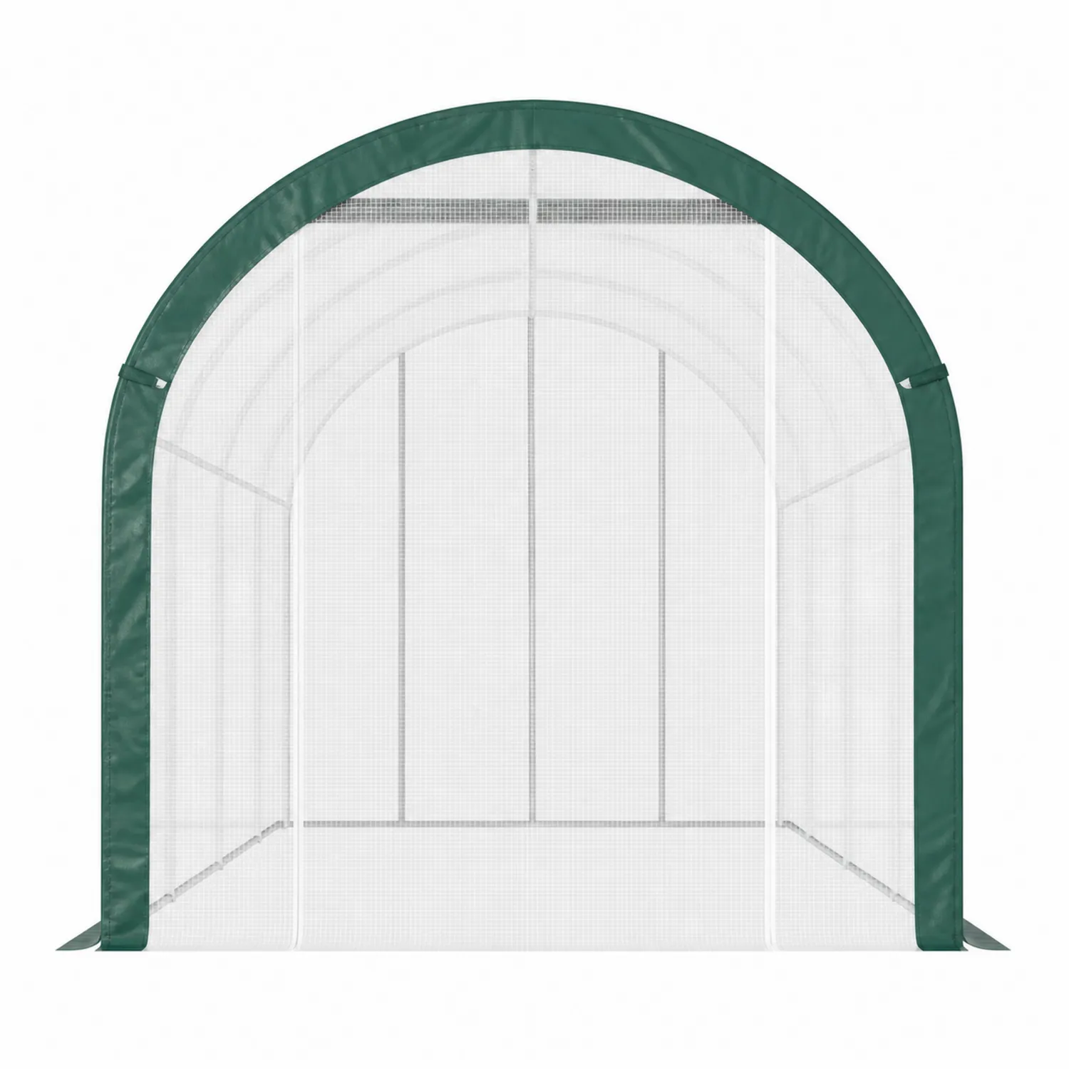 Serre tunnel cintrée en acier et polyéthylène vert 200x150x200 cm