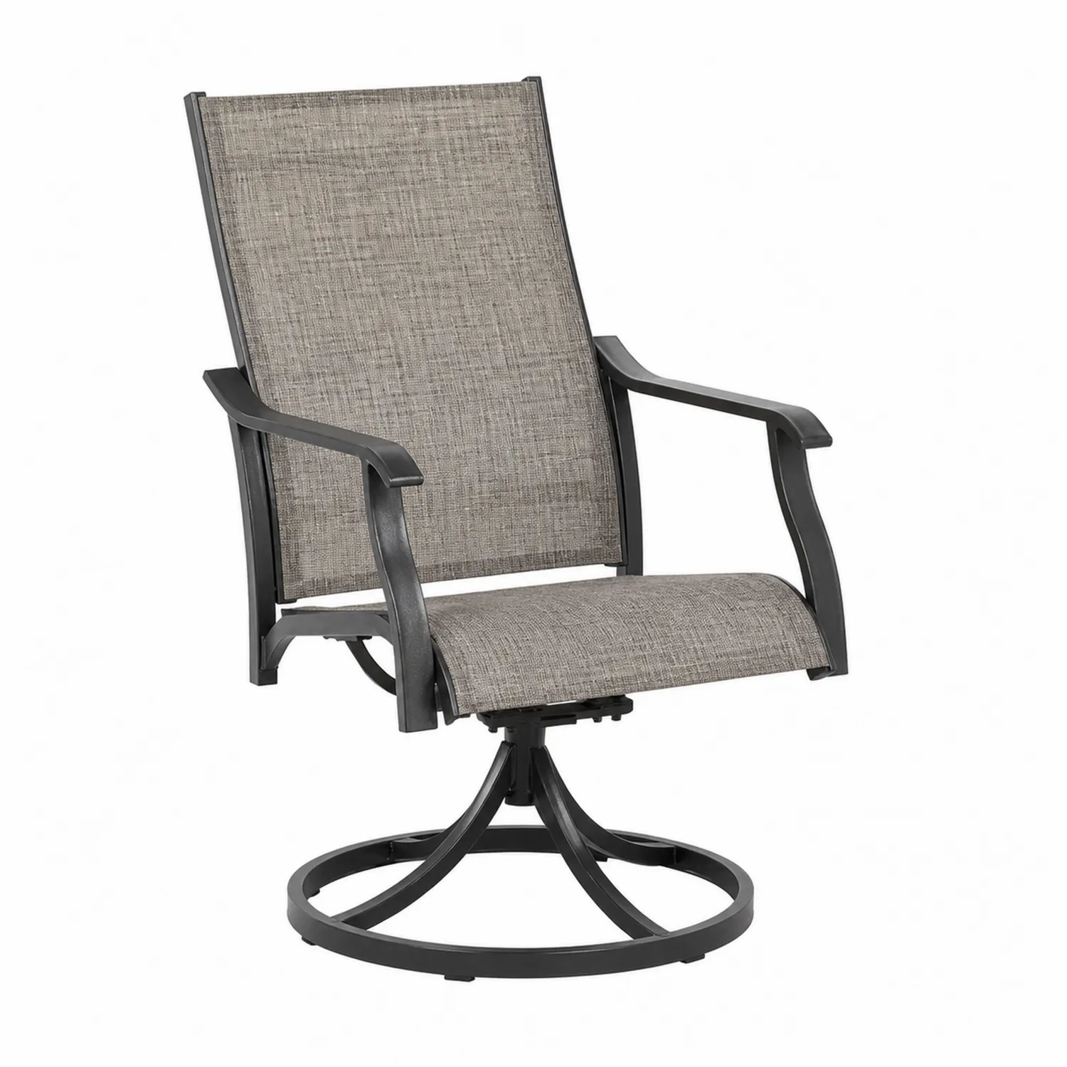 Chaise pivotante extérieure en aluminium et textilène Gris