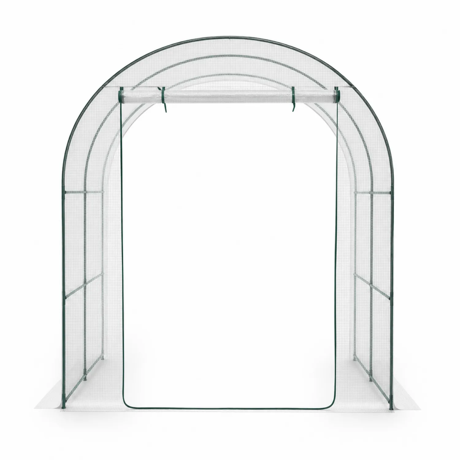 Serre Tunnel en Acier et Polyéthylène Vert 143x73x195 cm