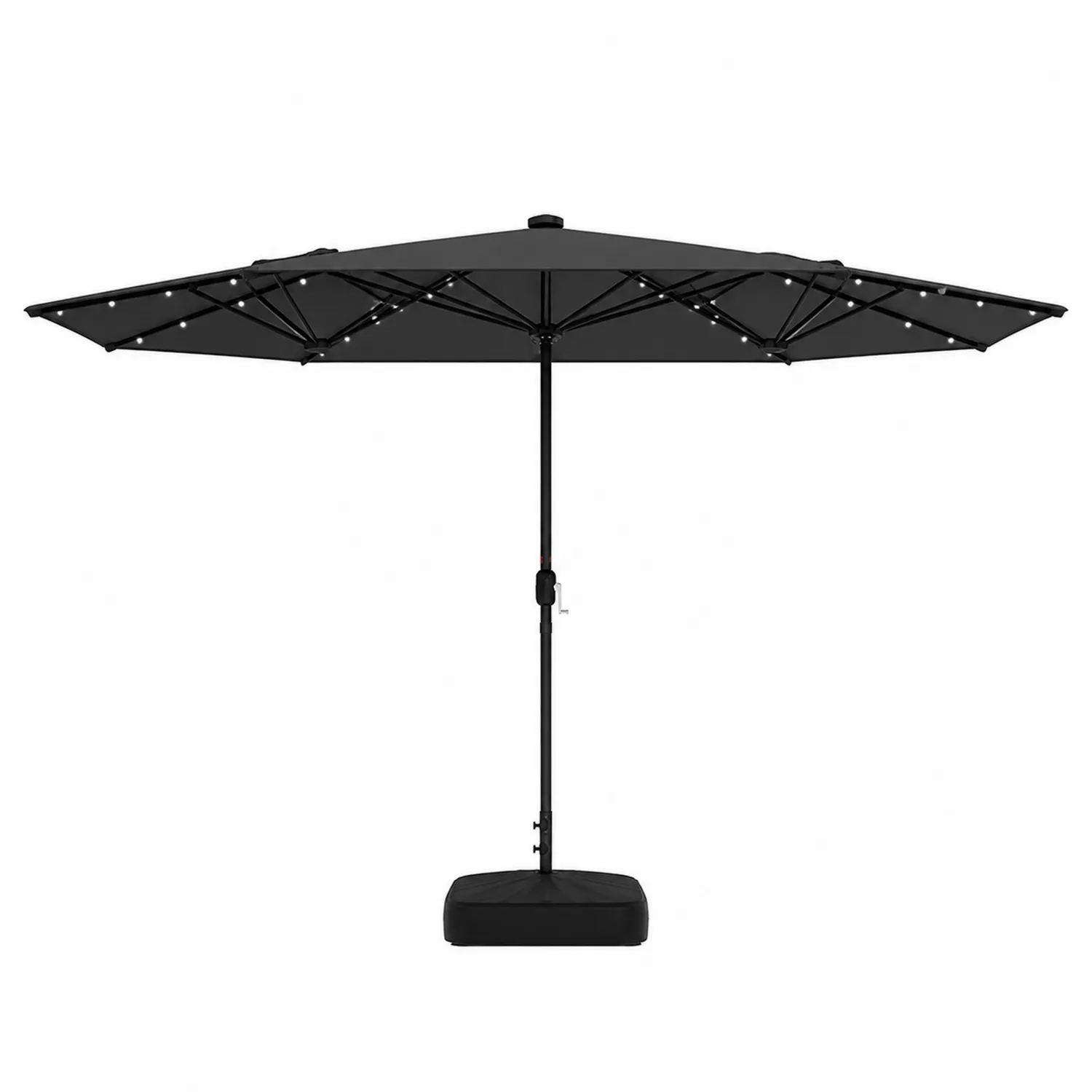 Parasol de Jardin LED 300 cm Noir Aluminium et Polyester