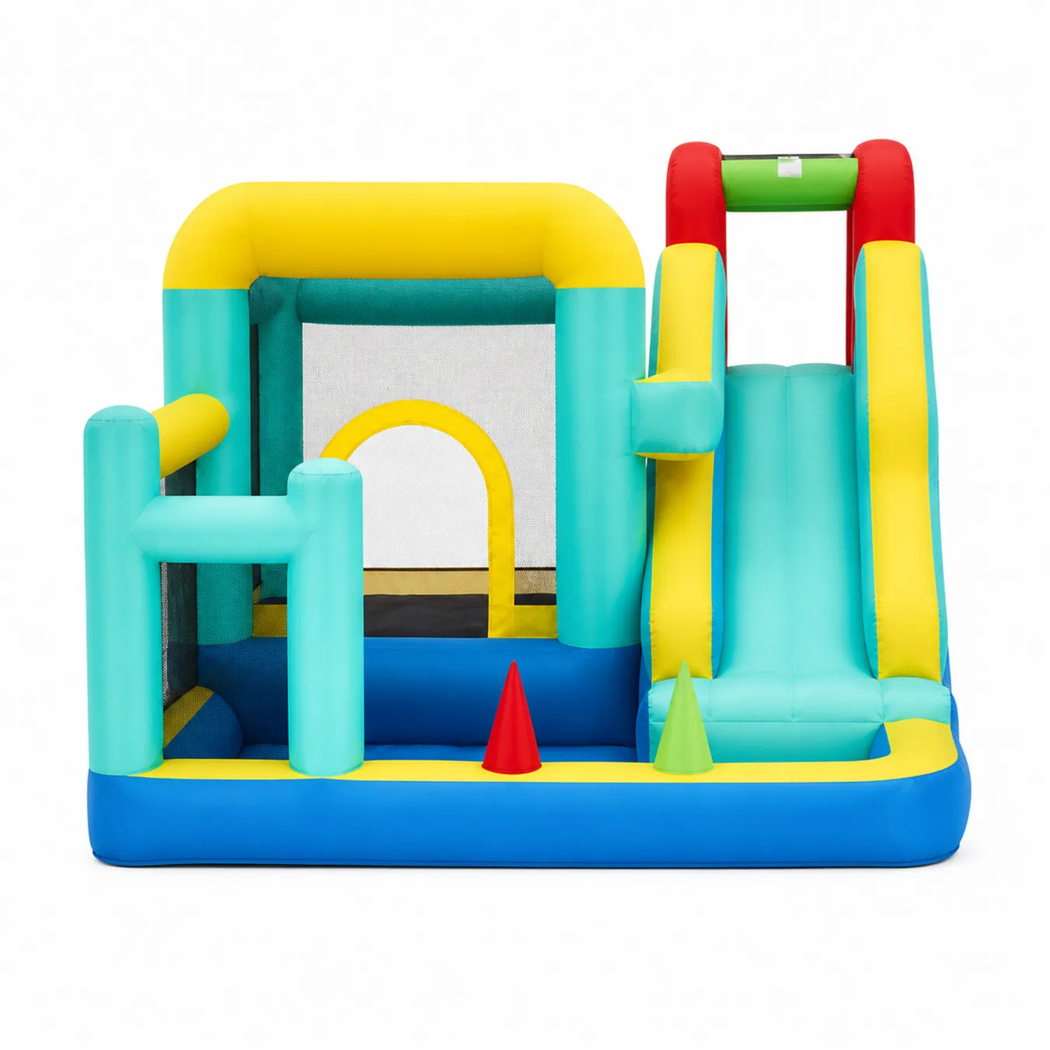 Structure Gonflable en PVC avec Toboggan - Multicolore