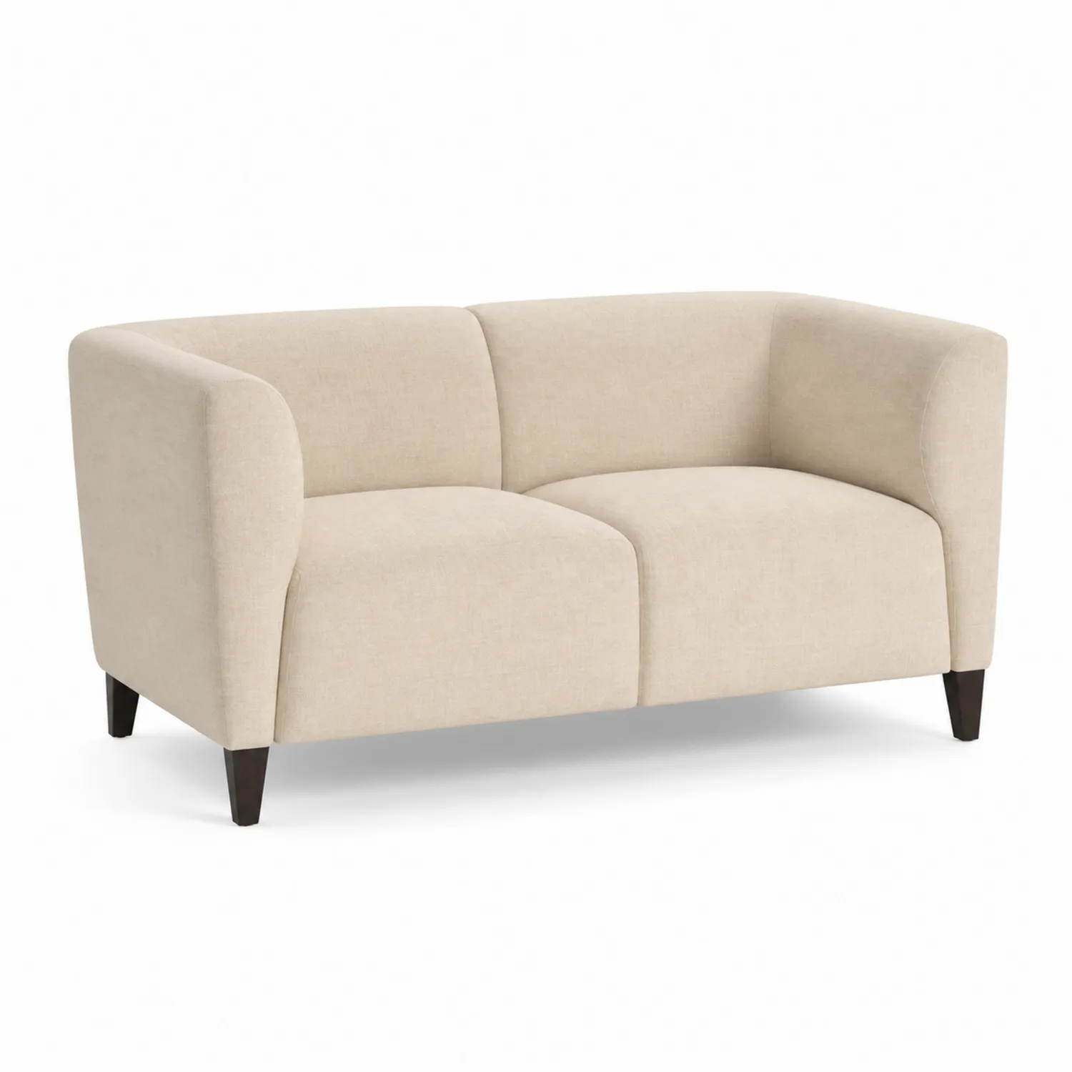 Canapé 2 places en tissu Beige avec pieds en bois