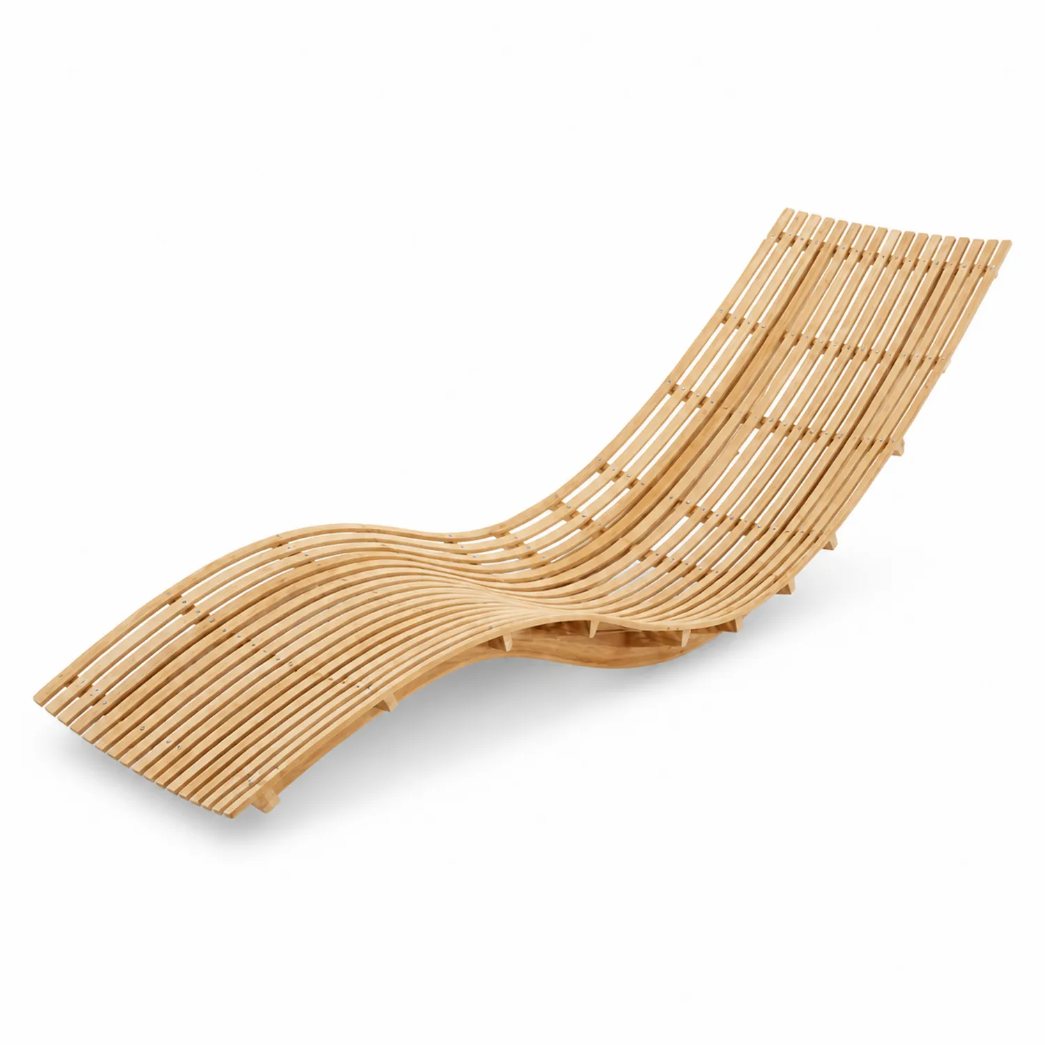 Chaise longue en bambou ondulé