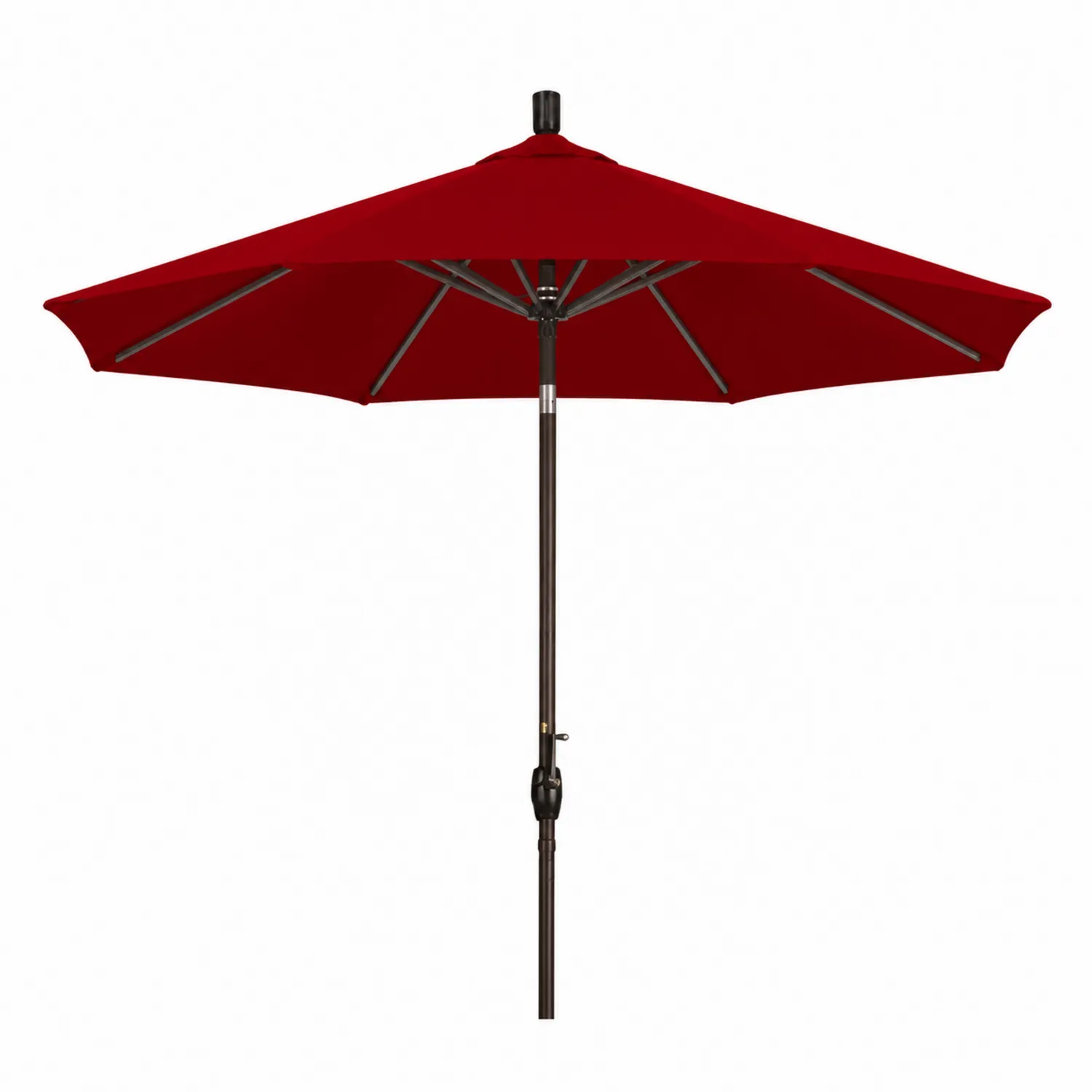 Parasol de jardin rond 3m en aluminium avec toile rouge