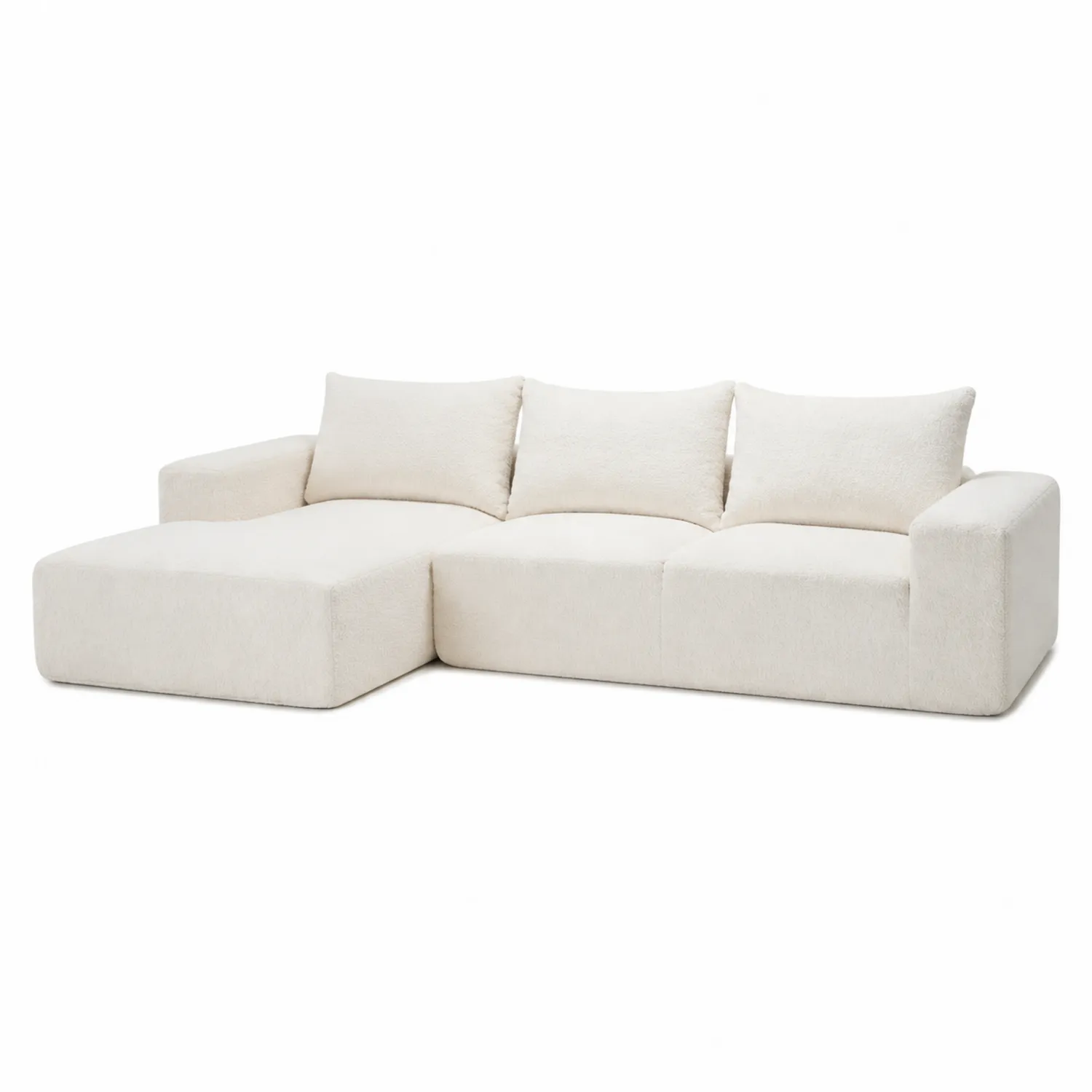 Canapé d'angle en tissu Blanc