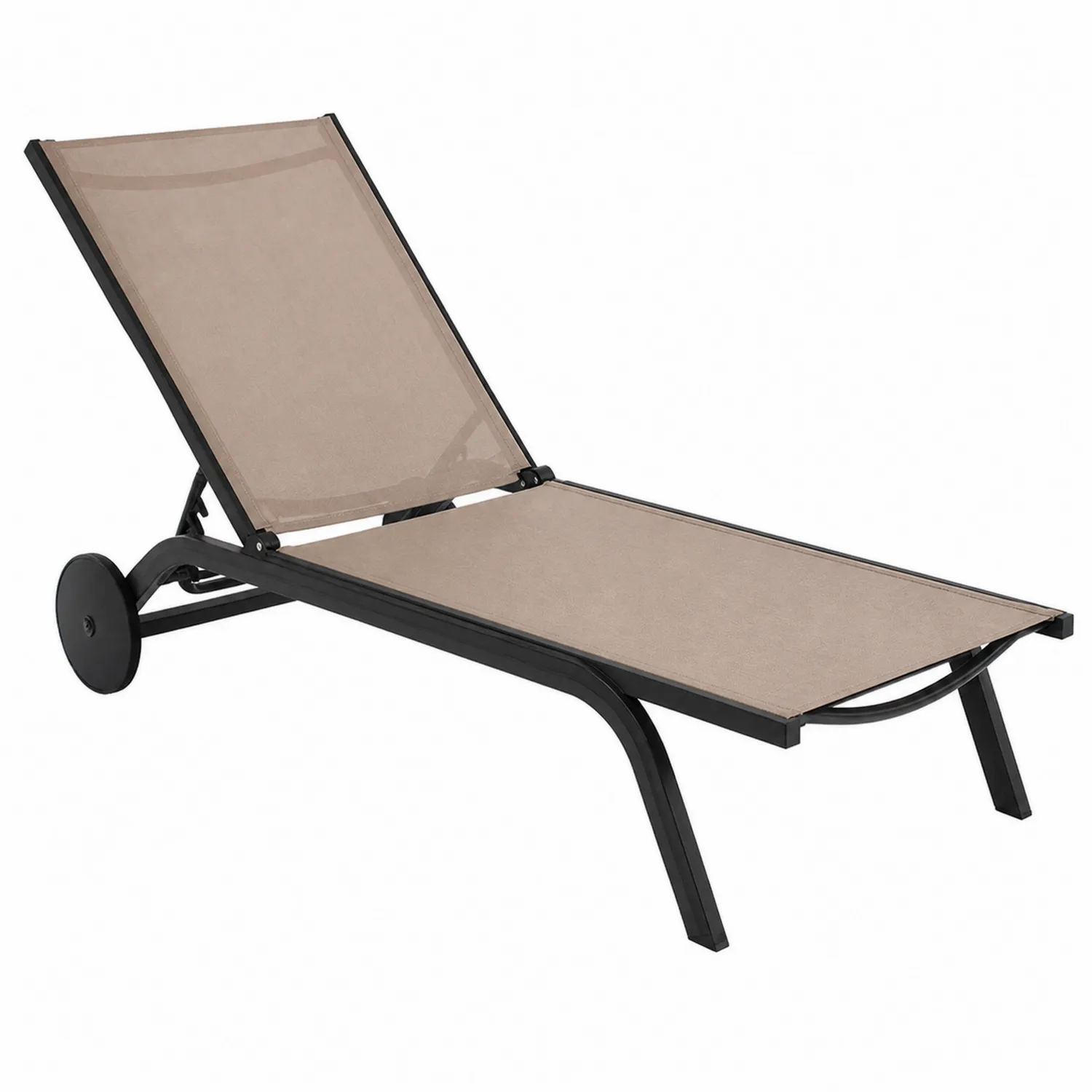 Chaise longue d'extérieur en aluminium et textilène réglable Sable