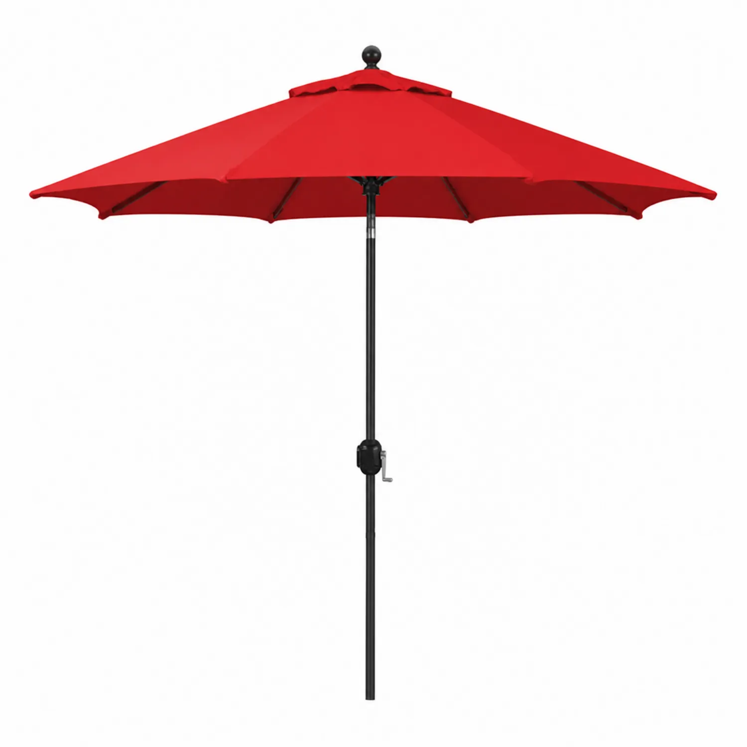 Parasol rond en aluminium et polyester 2,7 m Rouge