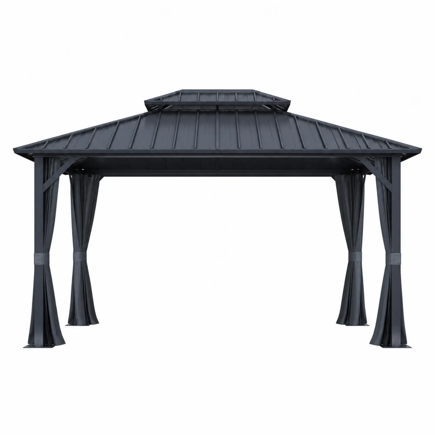 Pavillon de Jardin en Aluminium et Acier Gris