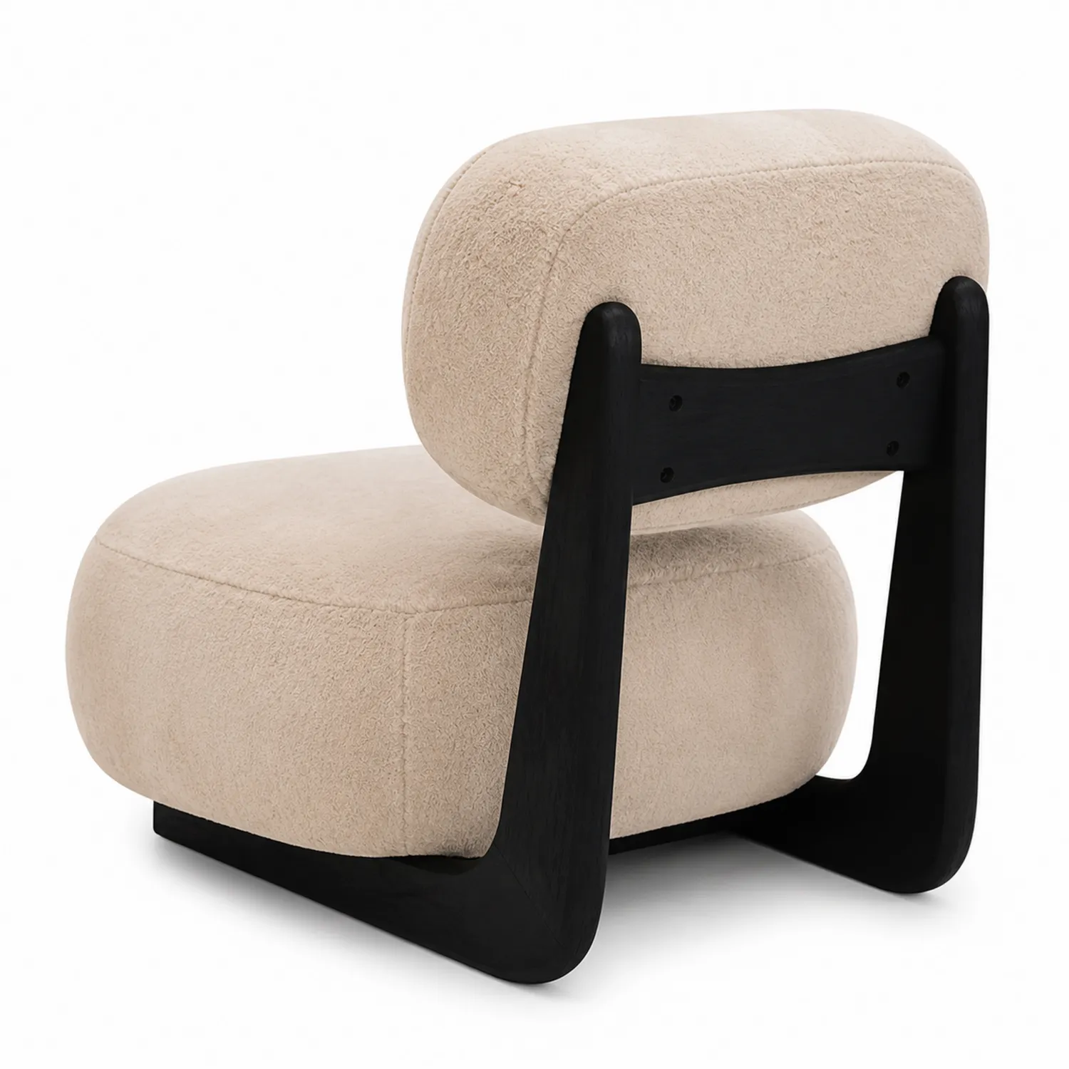 Chaise en bois et tissu polyester beige