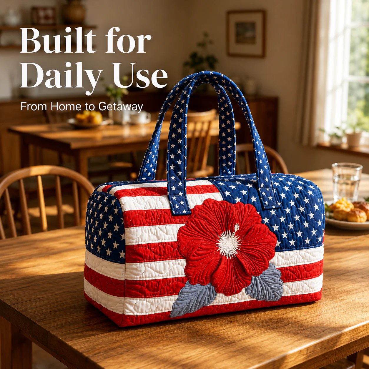 🔥HOT SALE 49% OFF🔥 Floral American Flag Travel Duffel-Buy 2 Free shipping