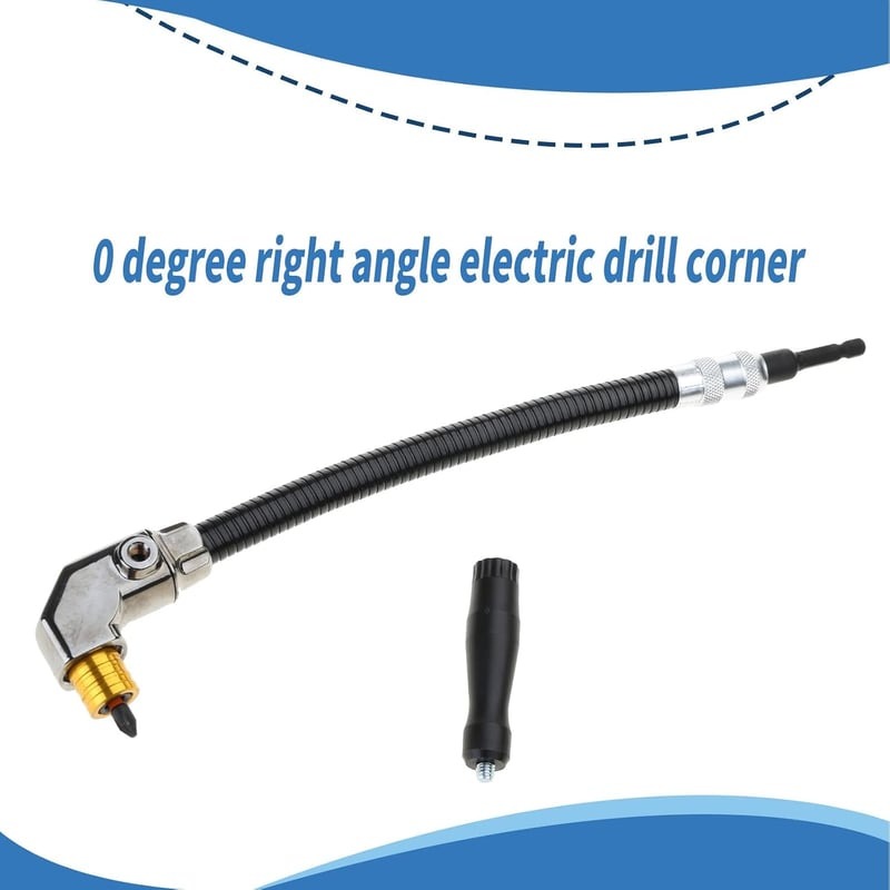 🔧 Flexible 90‑Degree Right‑Angle Drill Attachment with Long Flexible Shaft