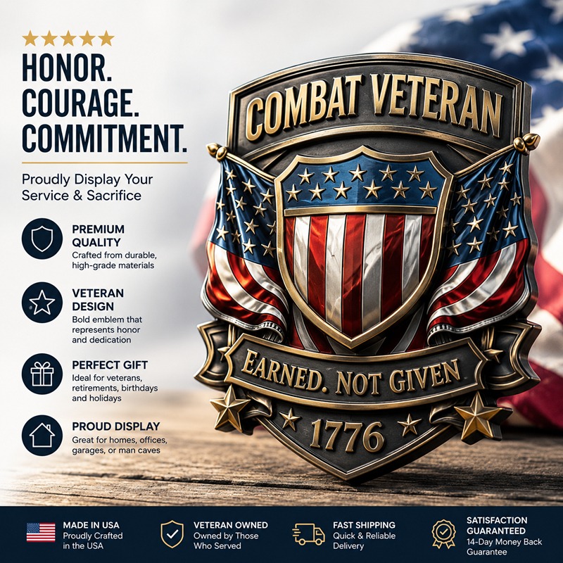 Combat Veteran Car Badge
