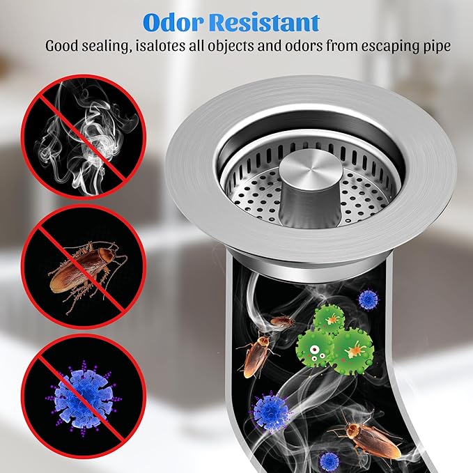 LAST DAY PROMOTION🔥2025 Upgrade 3 in 1 Kitchen Sink Drain Strainer Kitchen Gadgets