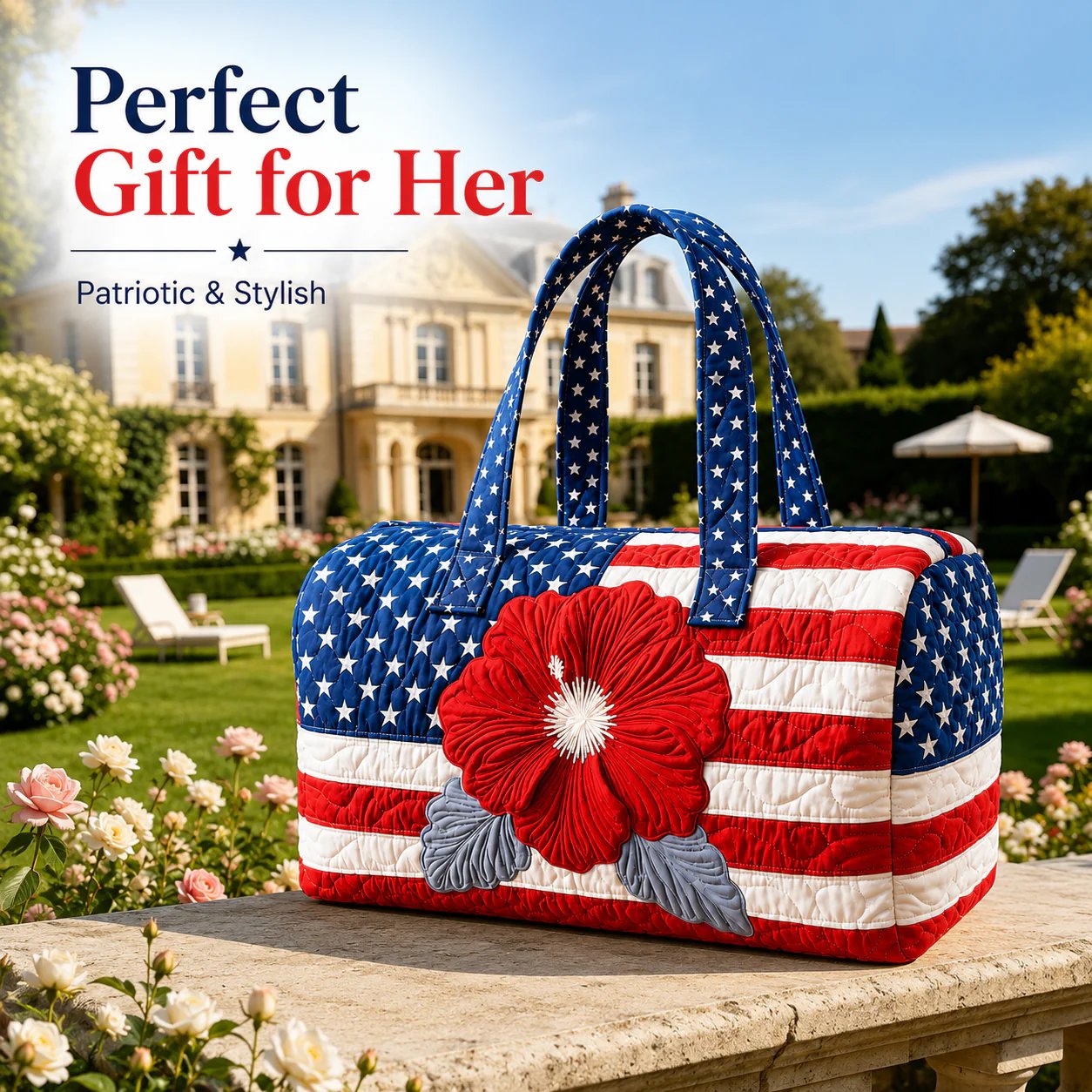 🔥HOT SALE 49% OFF🔥 Floral American Flag Travel Duffel-Buy 2 Free shipping