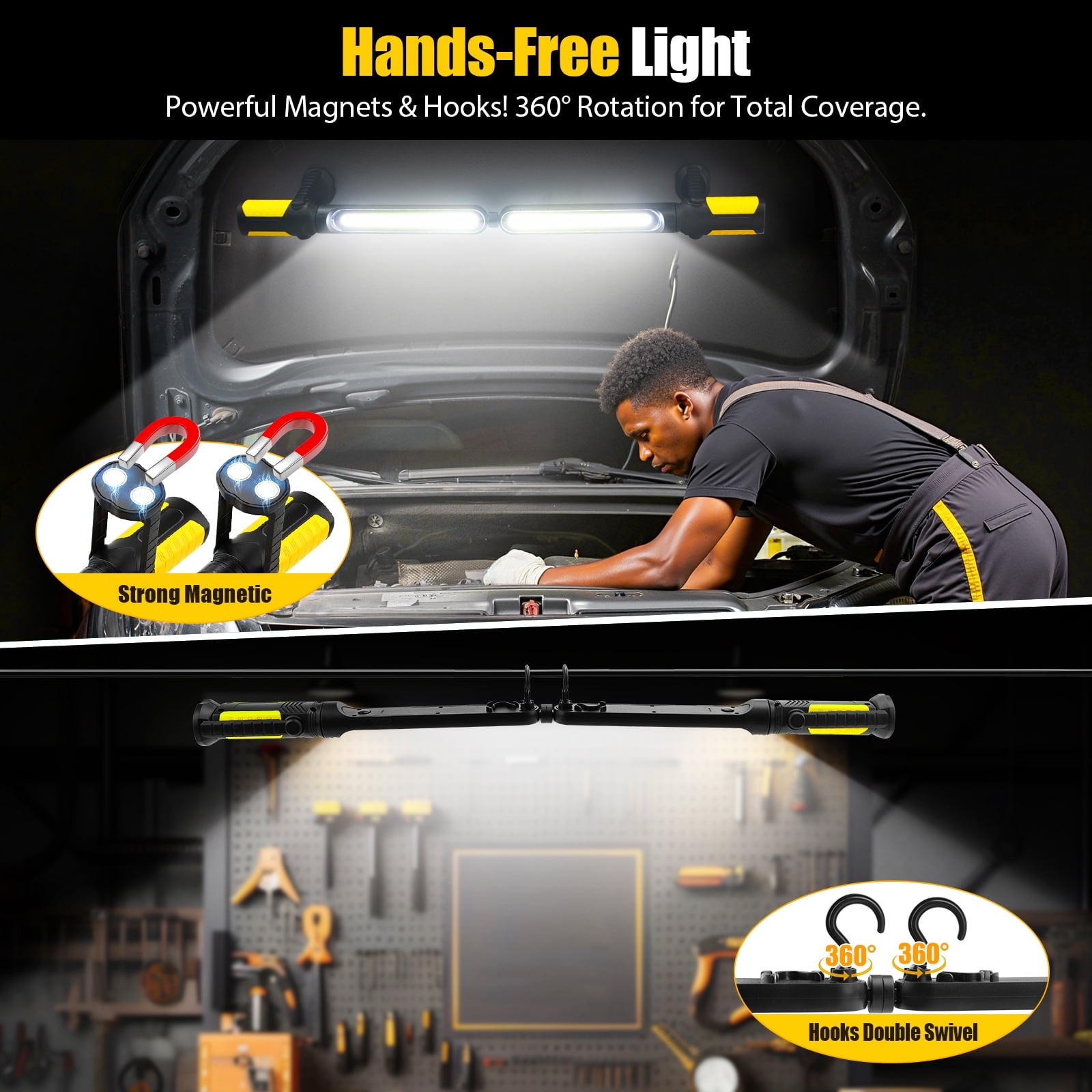 3000LM Magnetic 2 in 1 LED Work Light-Buy 2 Free shipping
