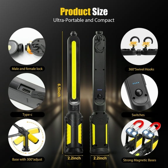3000LM Magnetic 2 in 1 LED Work Light-Buy 2 Free shipping